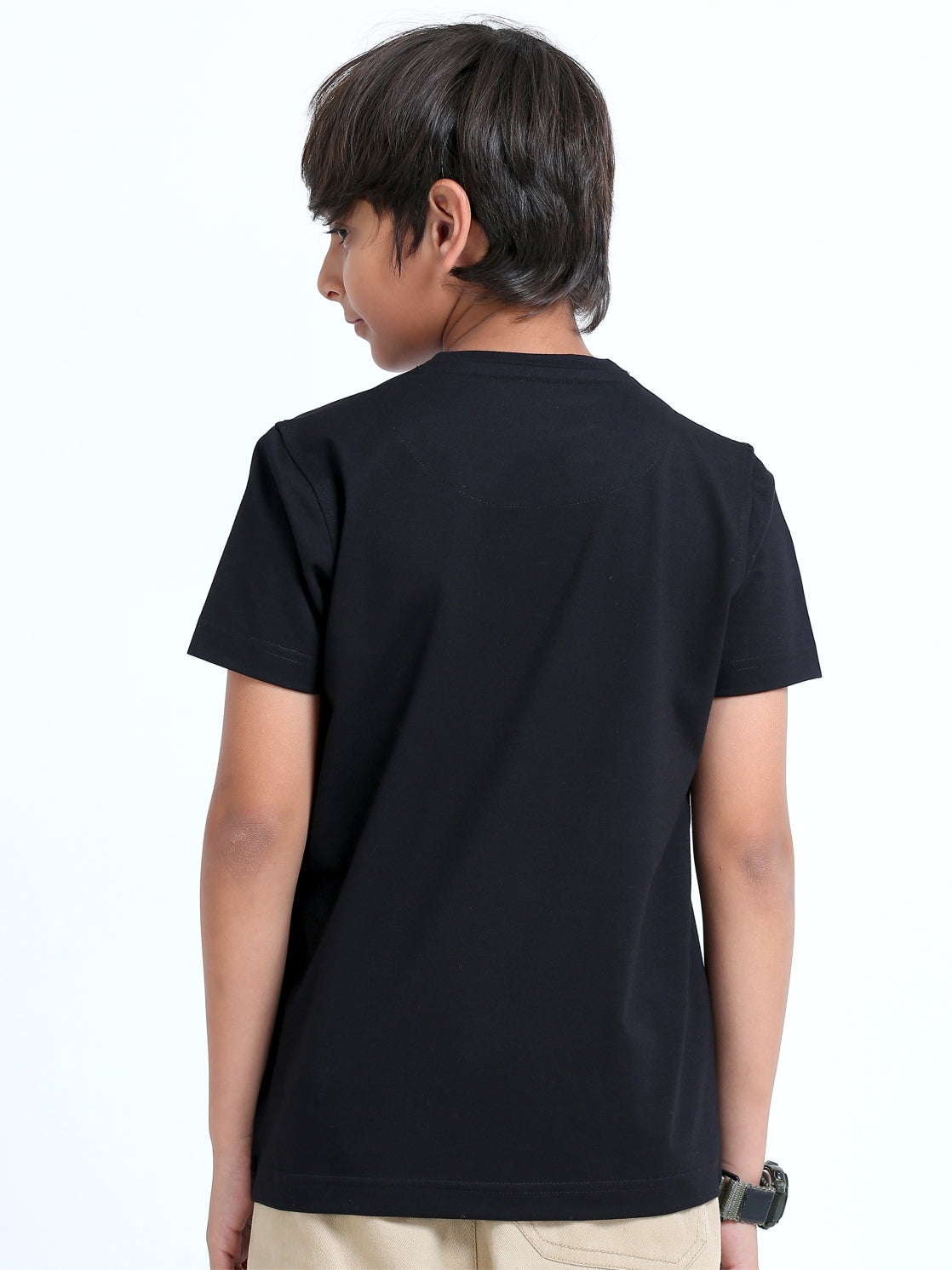 Black Crew Neck T-Shirt - Spiumo Cotton