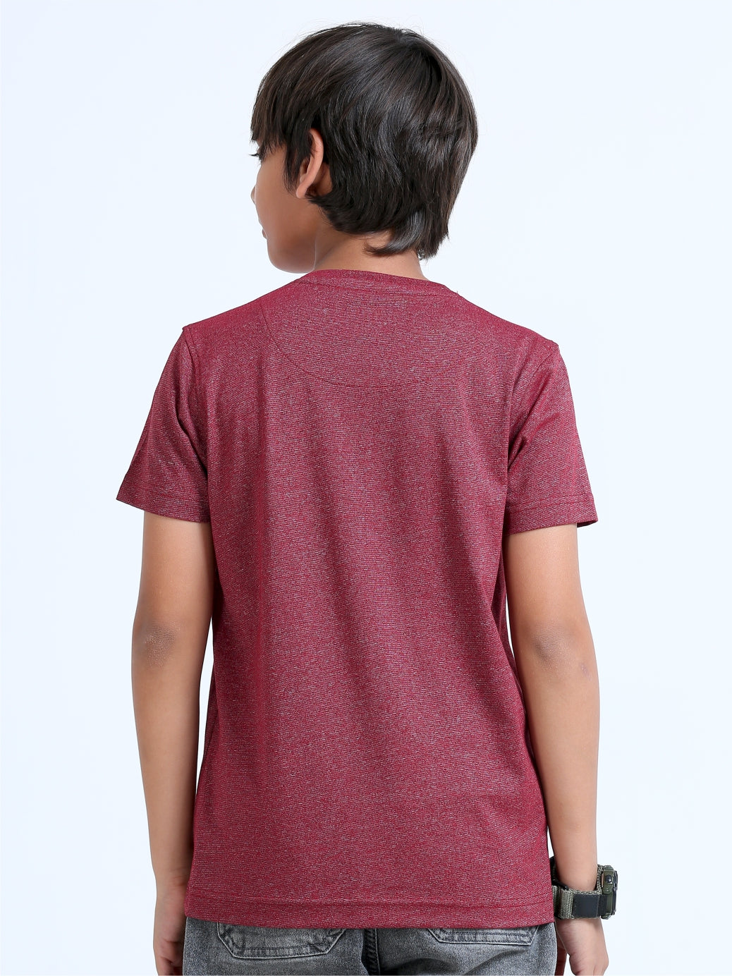 Maroon Crew Neck T-Shirt - Cherokee Cotton