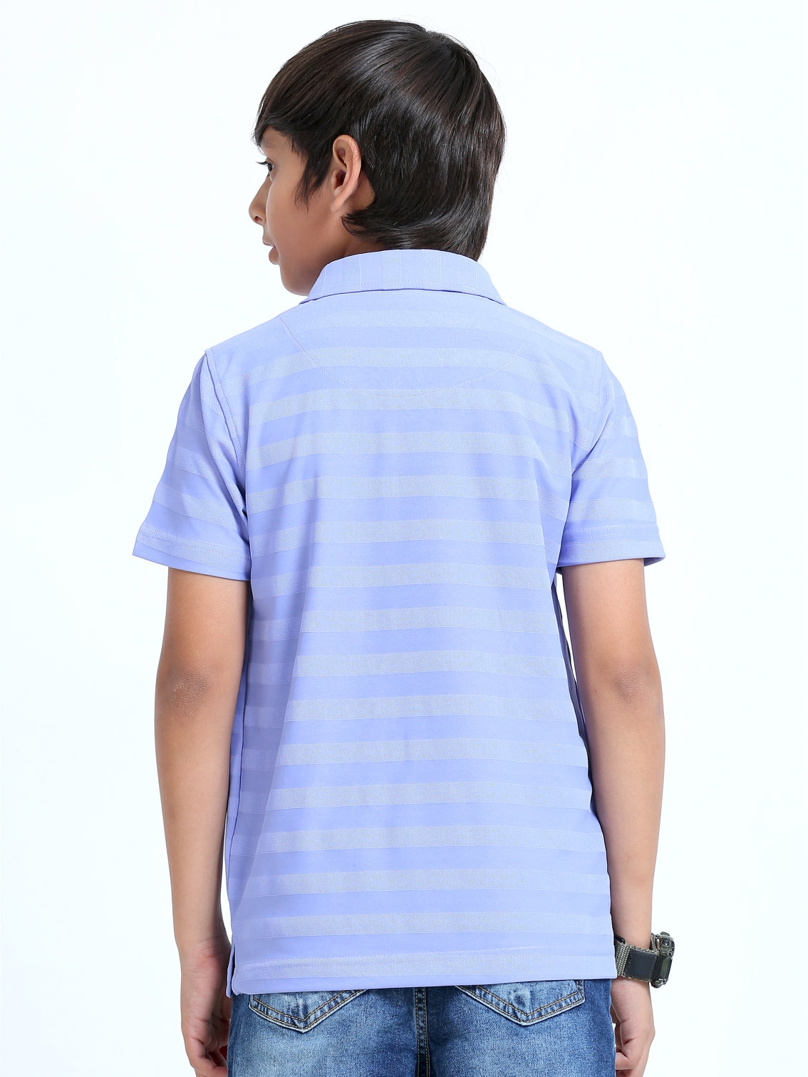 Light Purple Sublimation Stripes Polo T-Shirt