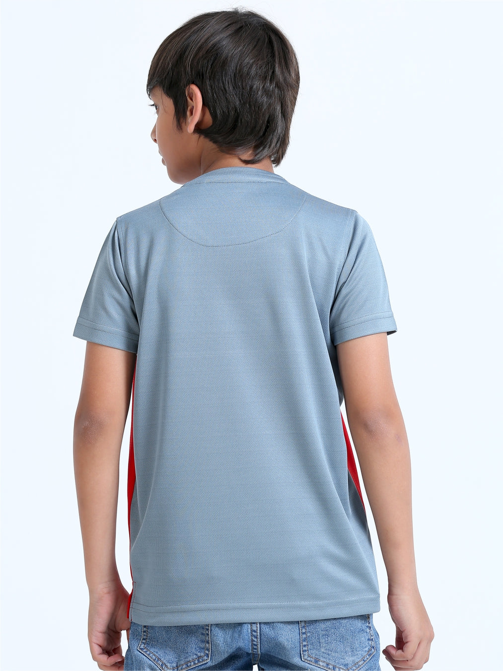 Red Center Panel Golf Polo T-Shirt