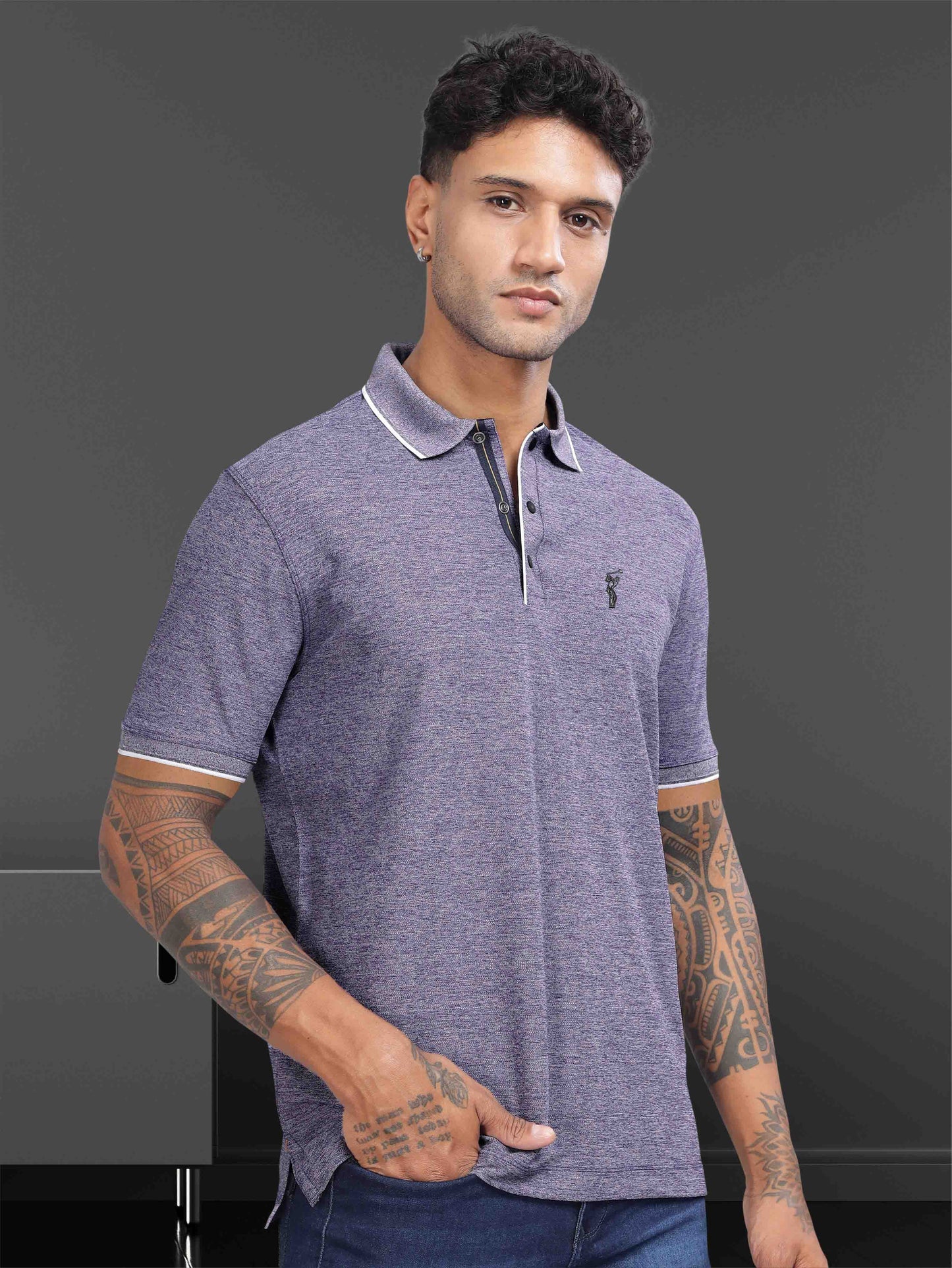 Purple Mist Tipping Polo Shirt