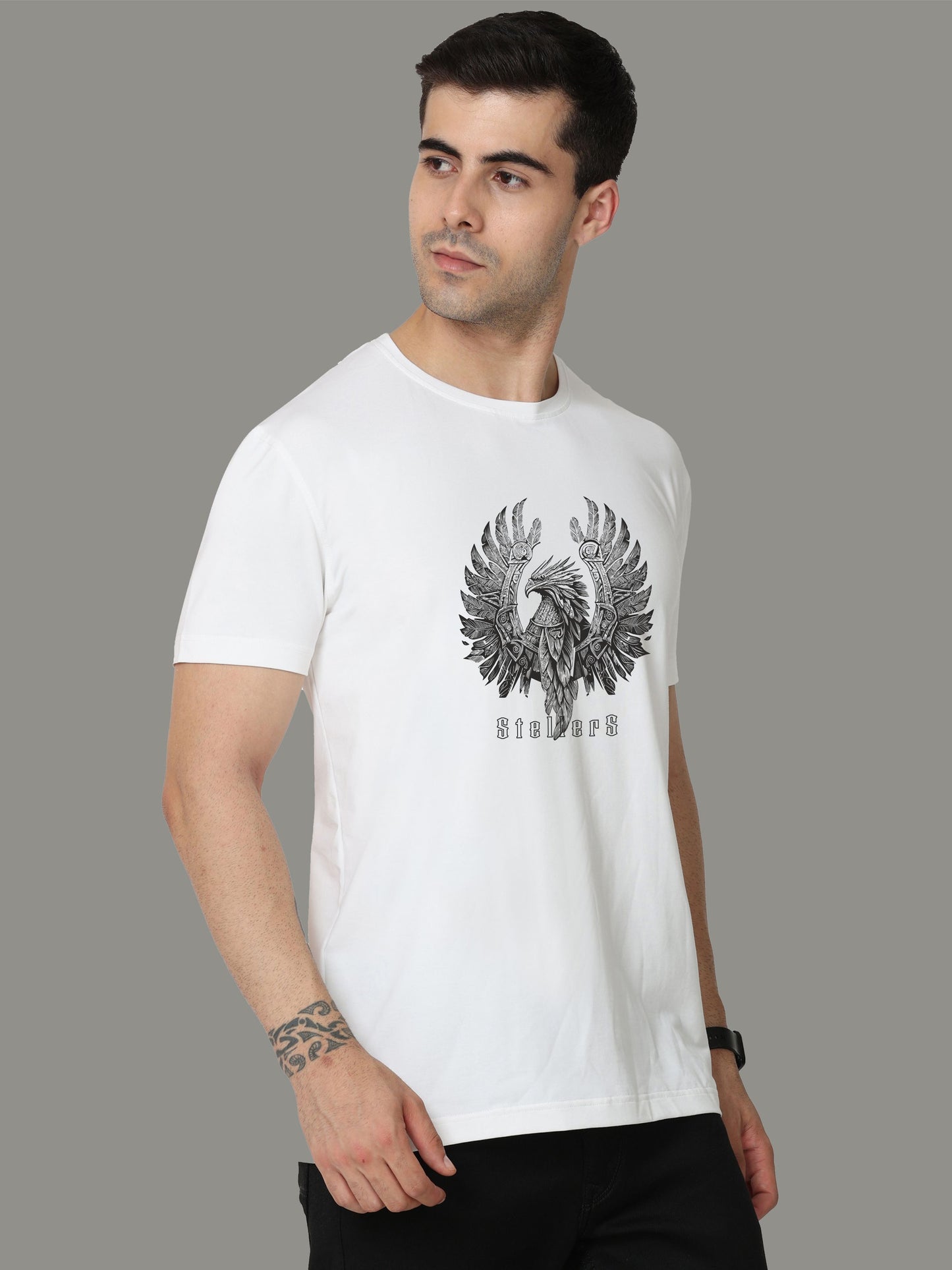 White Crew Neck T-Shirts Warrior