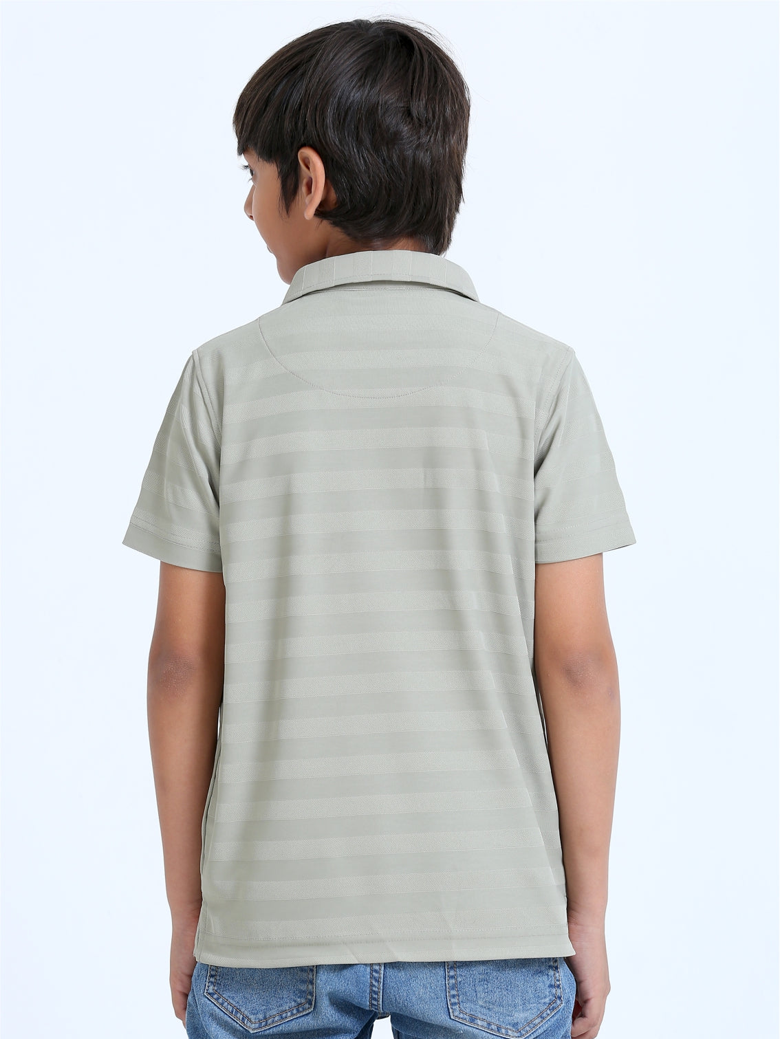 Moose Grey Sublimation Stripes Polo T-Shirt