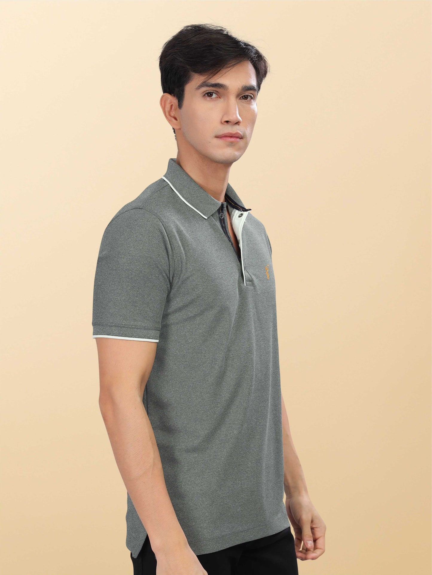 Charcol Grey Tipping Polo Shirt