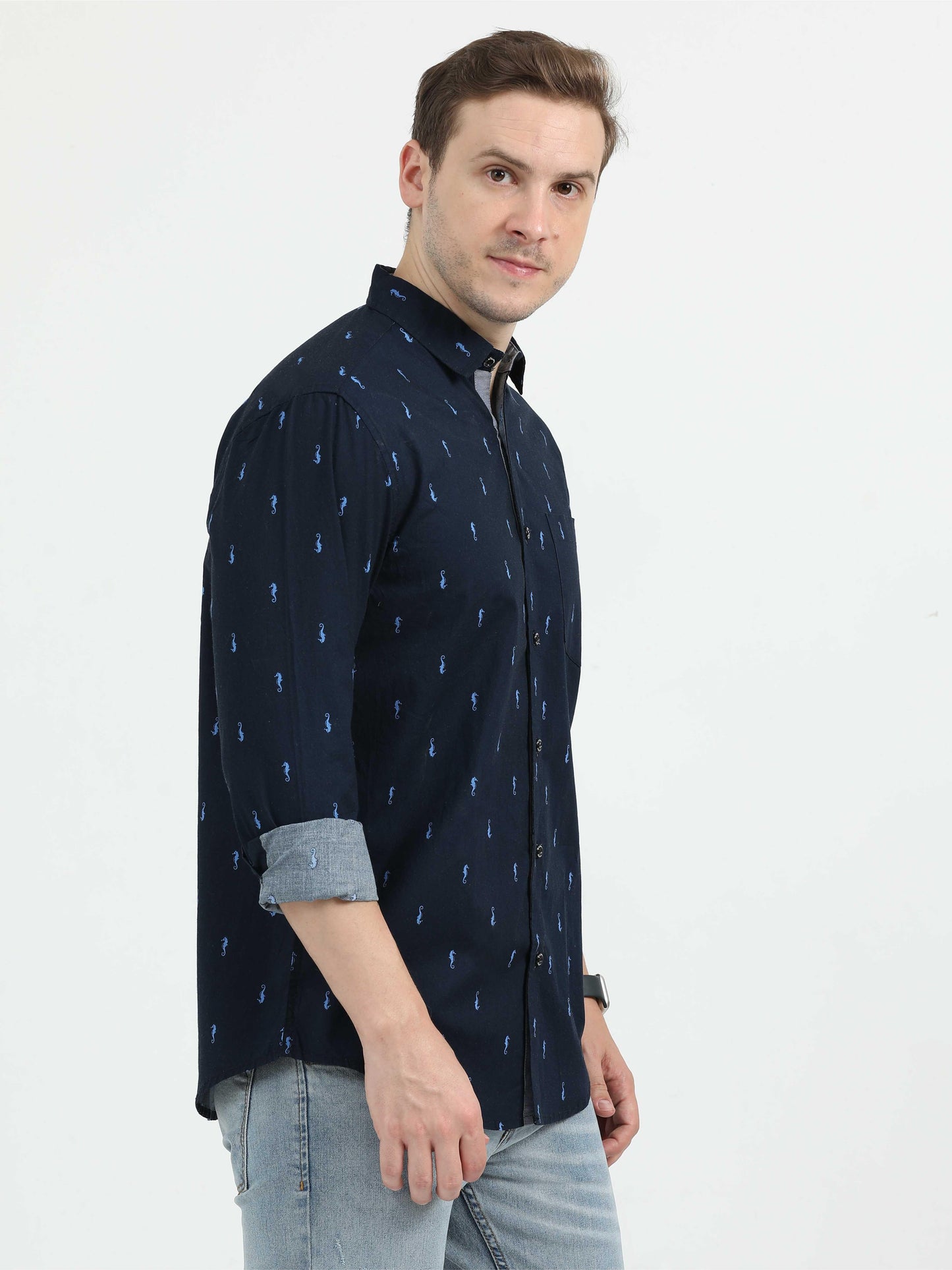 Navy Blue Premium Casual Shirt