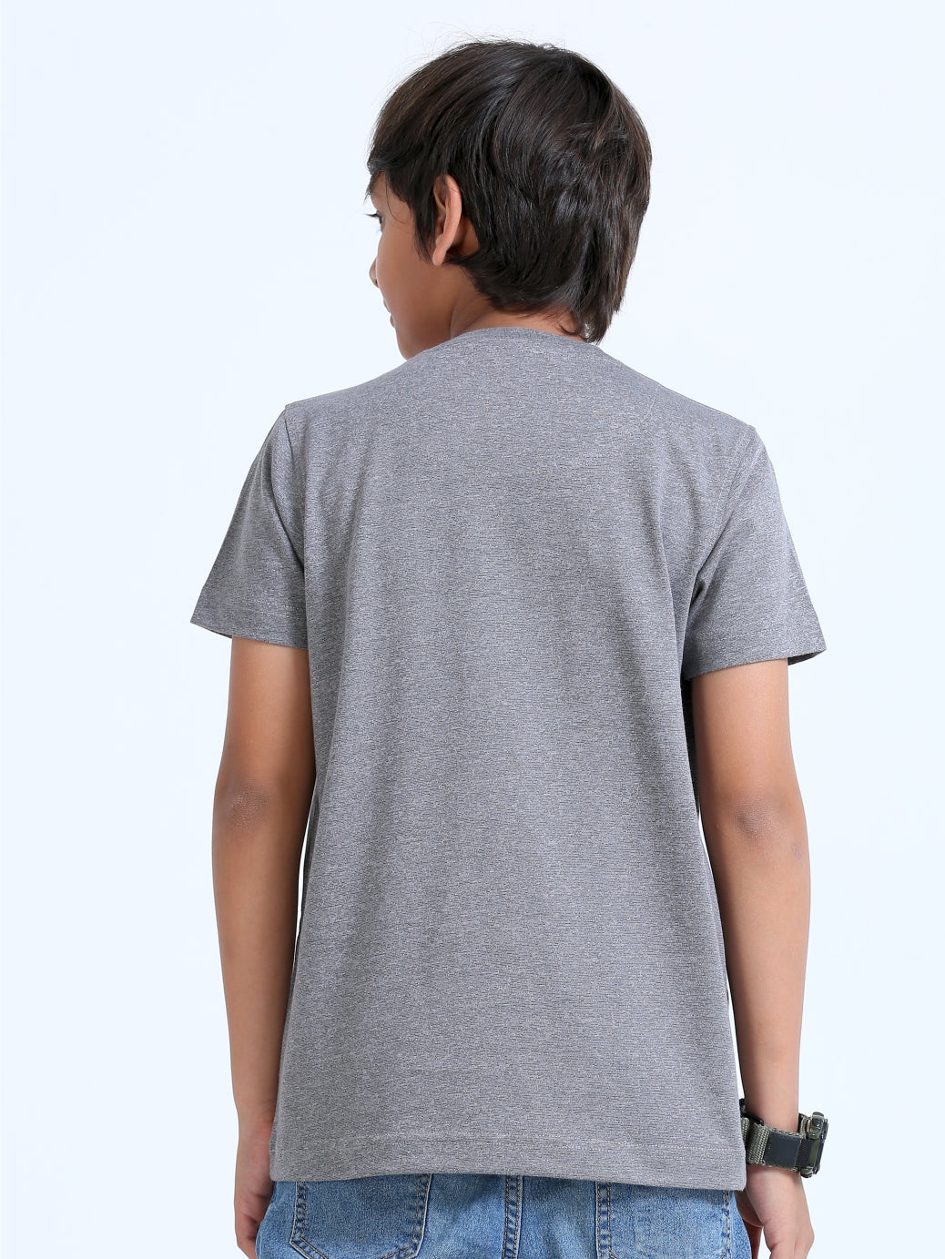 Light Grey Crew Neck T-Shirt - Cherokee Cotton