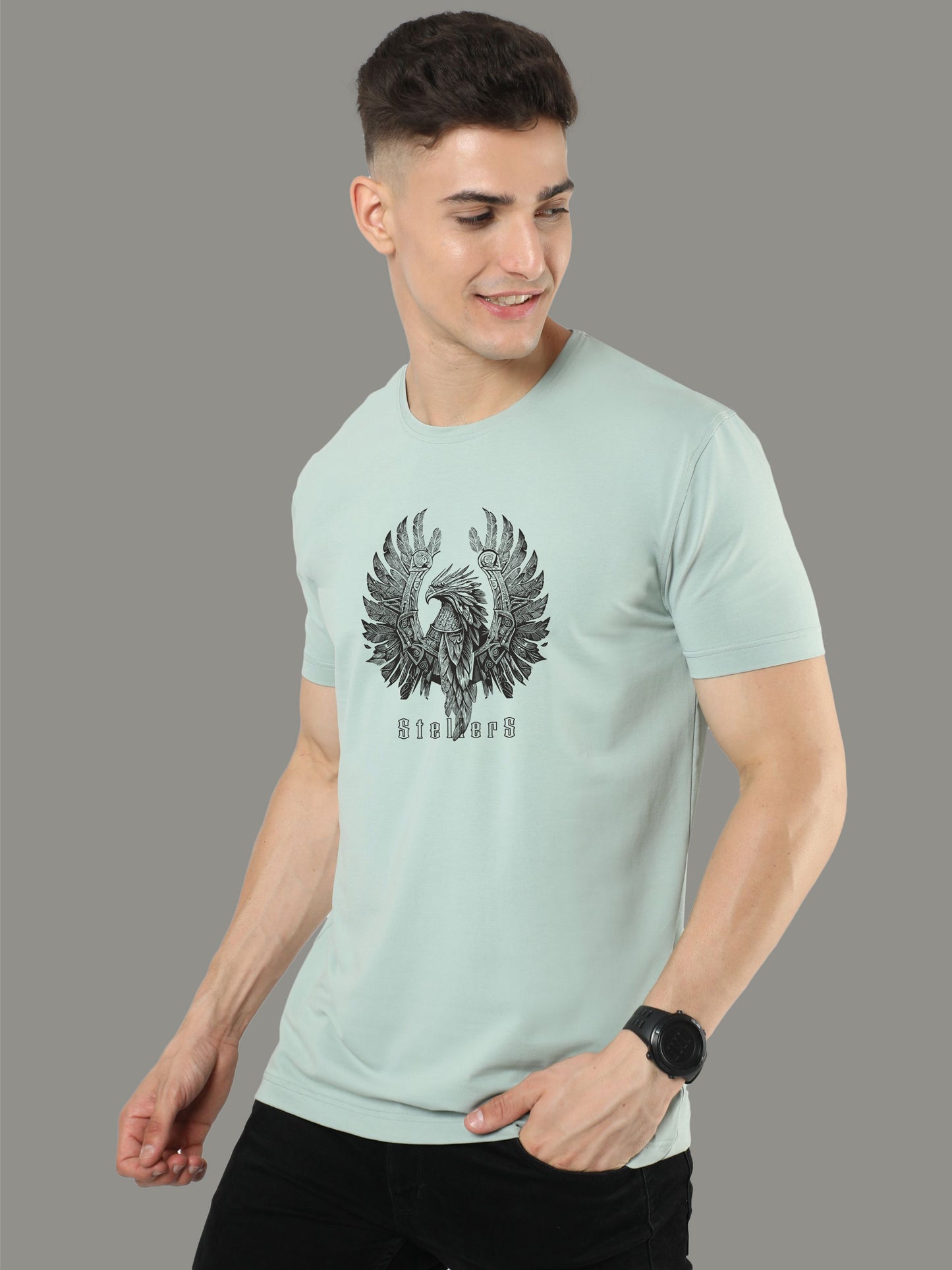 Ocean green Crew Neck T-Shirts Warrior