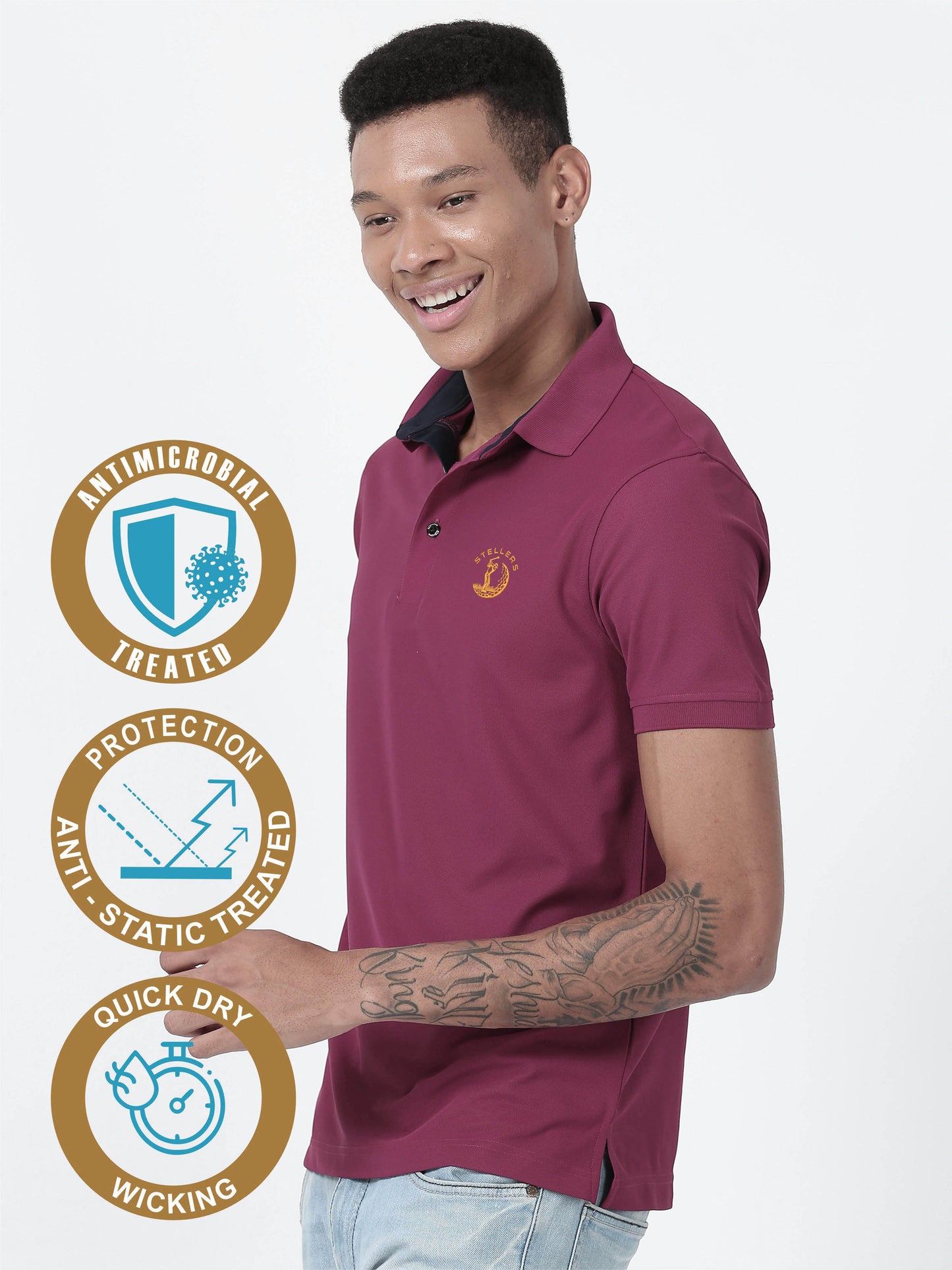 Magenta Golf Polo T-Shirt