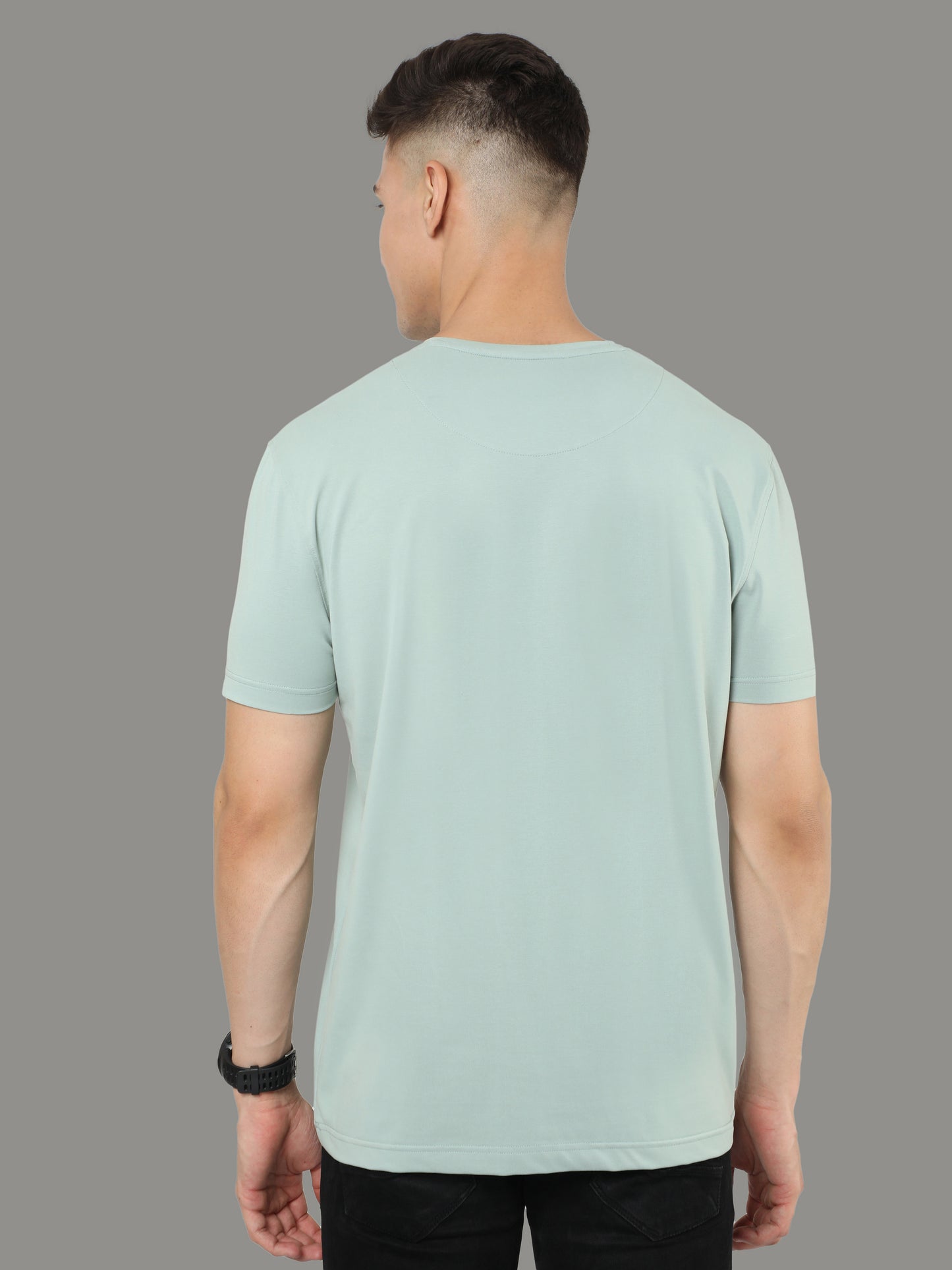 Ocean Green Explore Print Crew Neck Tees