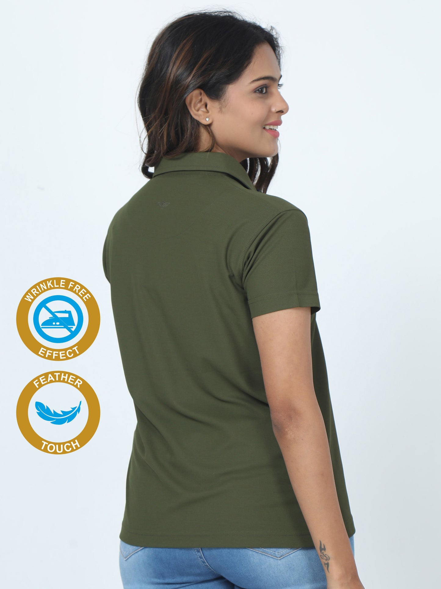 Olive Green Women's Premium Golf Polo T-Shirt