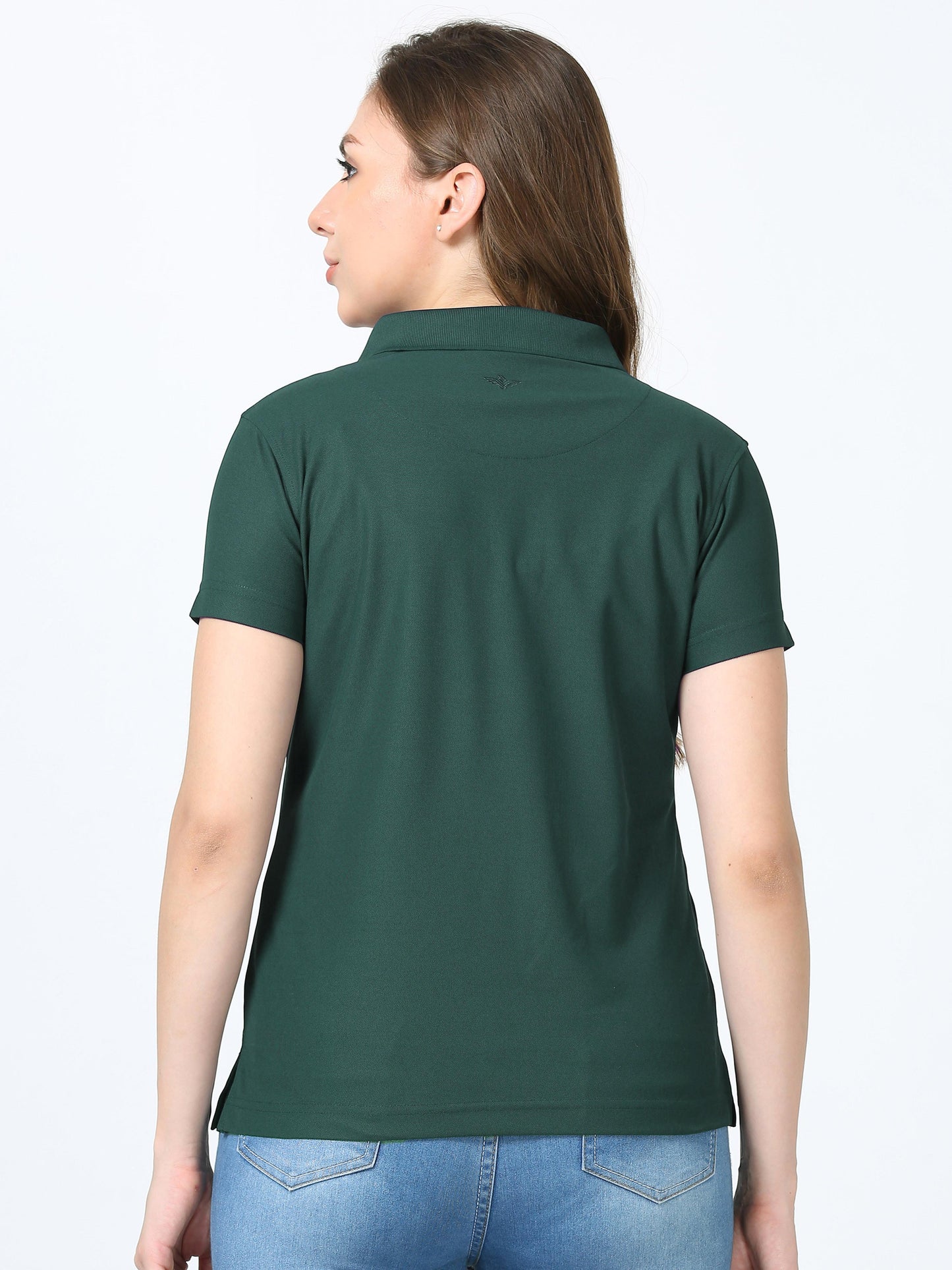 Teal Green Women Premium Golf Polo T-Shirt