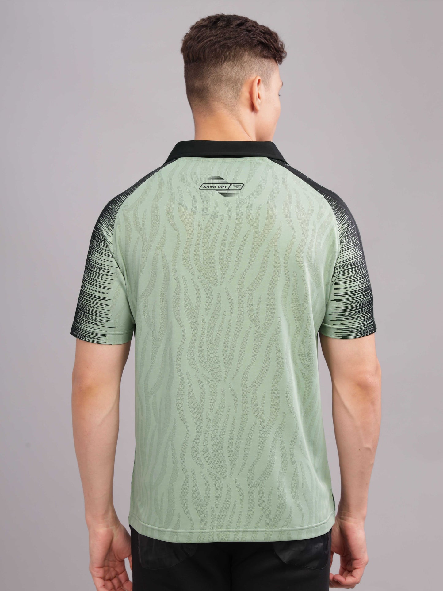 Green Mens Printed Active Wear