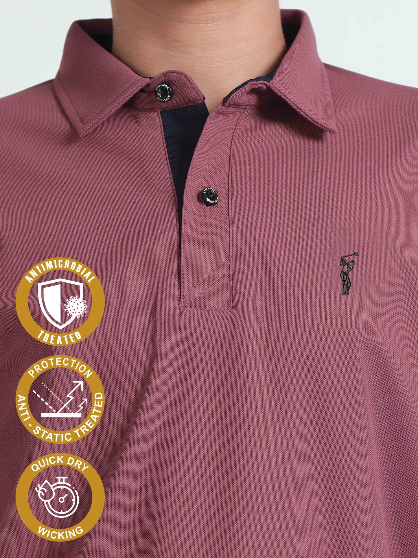 Mauve Premium Golf Polo T-Shirt