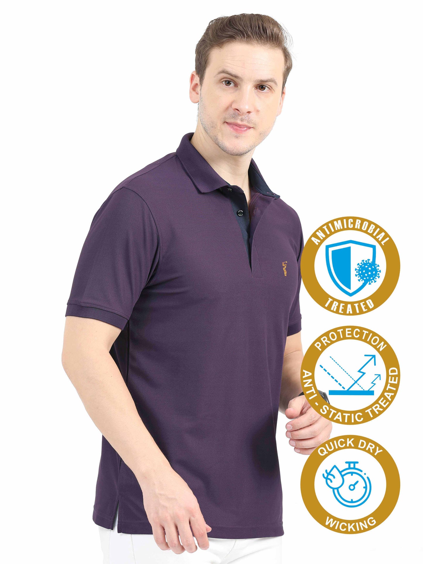 Black Current Premium Golf Polo T-Shirt