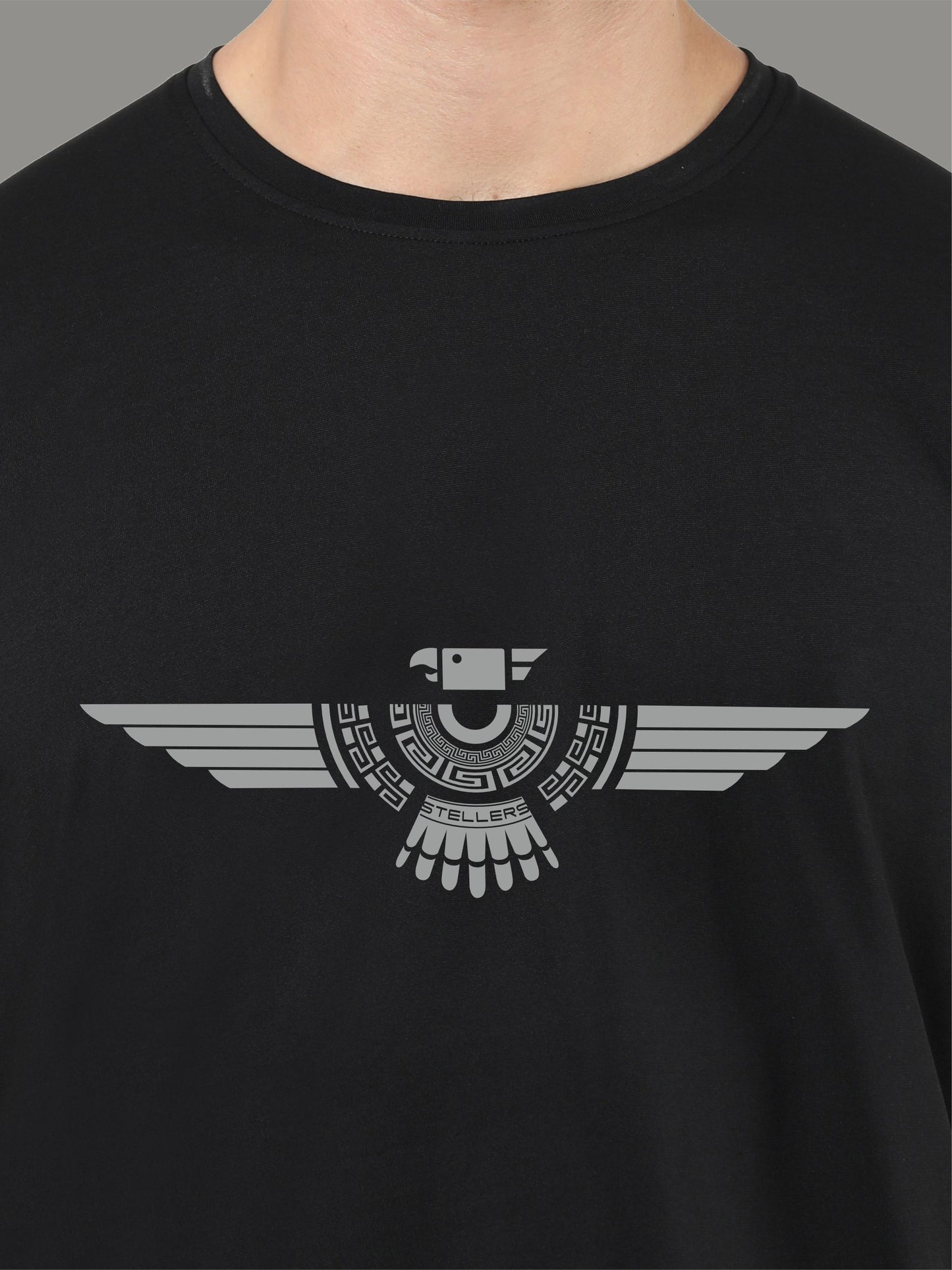 Black Crew Neck T-Shirts Tribal