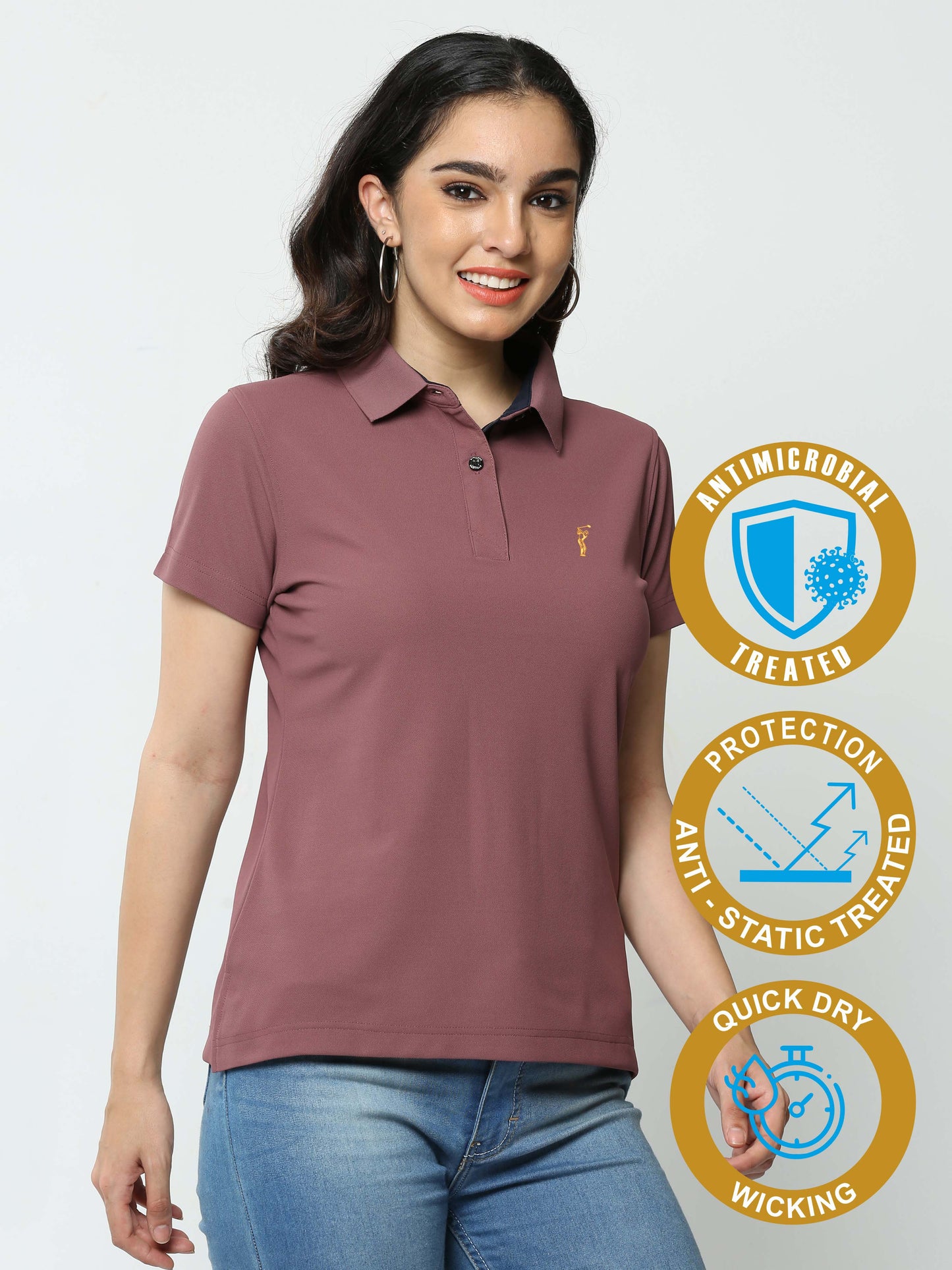 Mauve Women's Premium Golf Polo T-Shirt