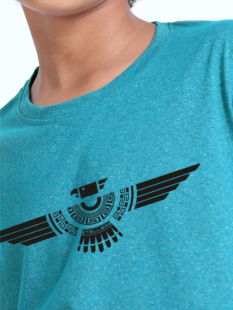 Jade Green Crew Neck T-Shirt - Cherokee Cotton