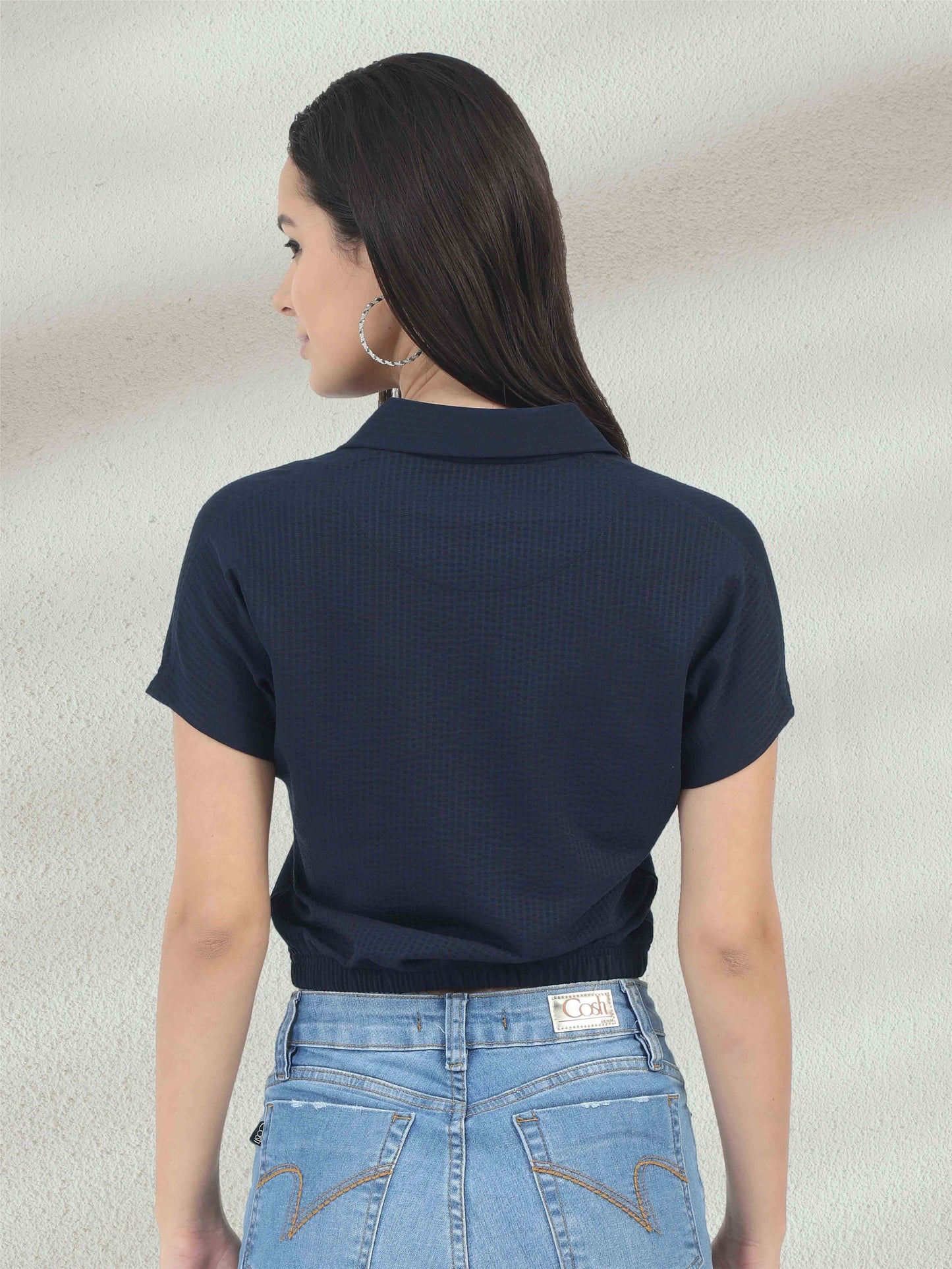 Navy Blue Women's Crop Tops