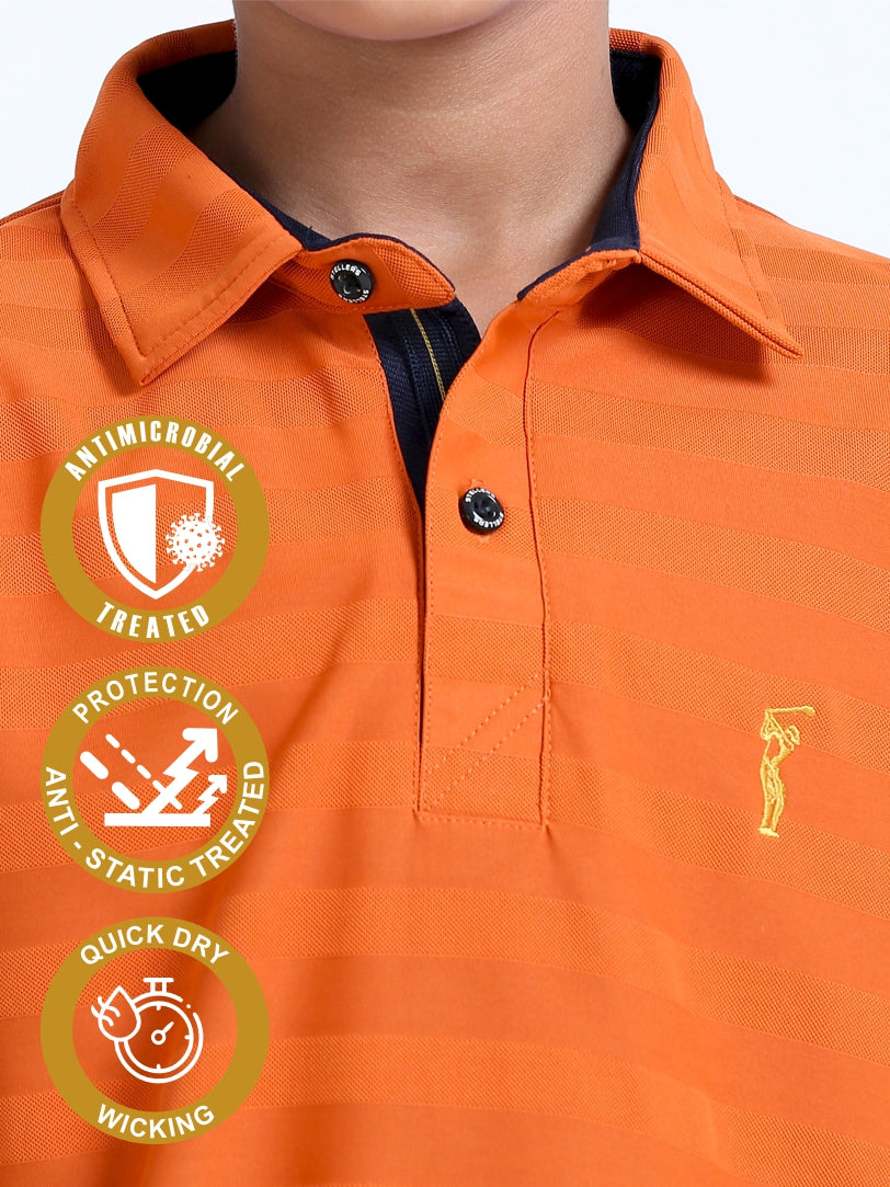 Russet Sublimation Stripes Polo T-Shirt