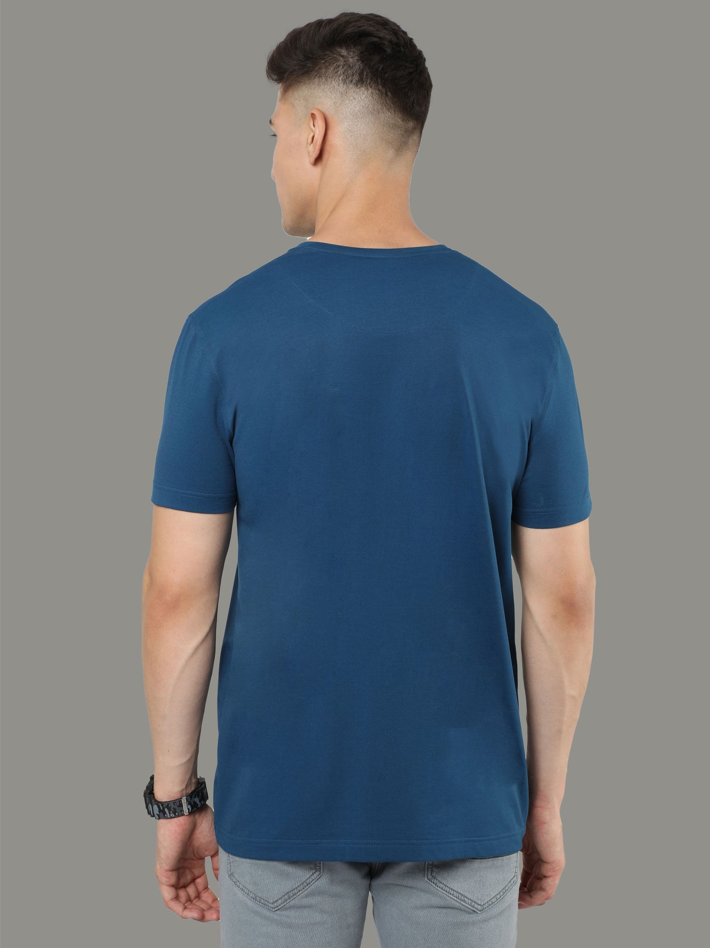 Teal Blue Crew Neck T-Shirts Warrior