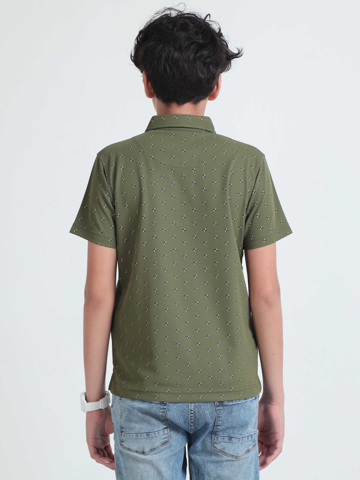 Olive Green Rolex Printed Polo T-Shirts