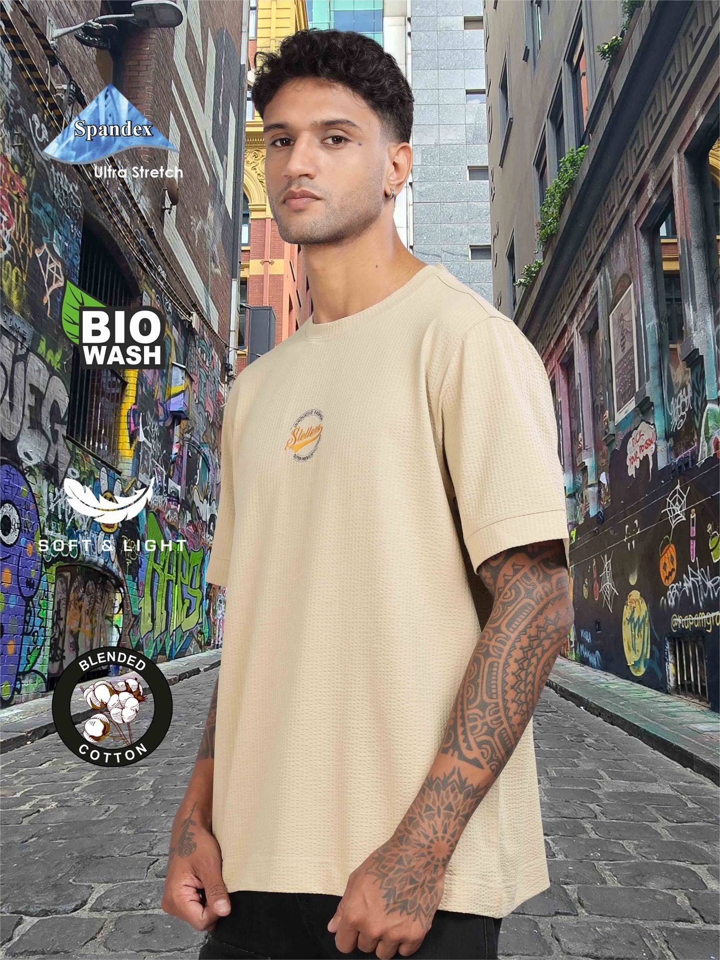 Beige Men's Oversize T-Shirt