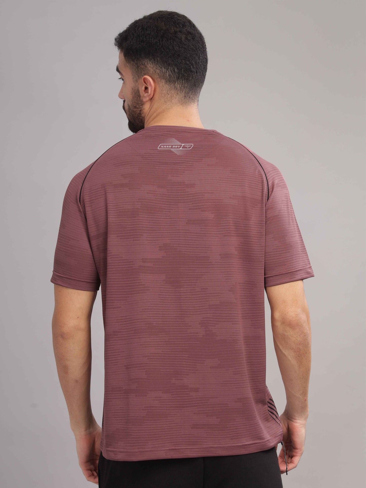 Stellers Men's Regular Fit Dry Fit Act-T-Shirts-Mauve