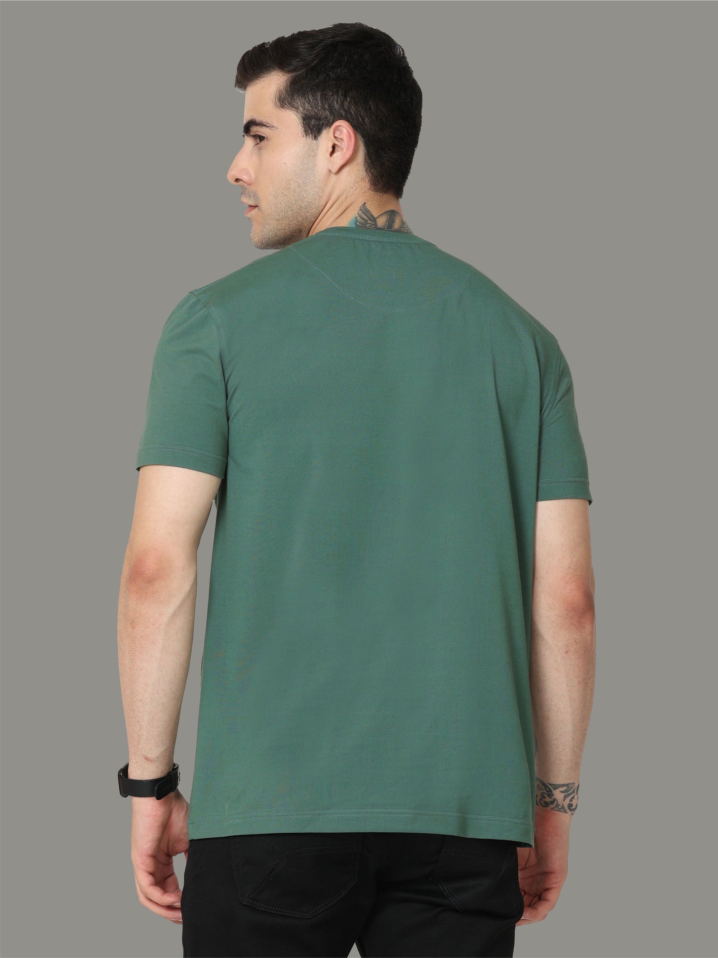 Aqua Green Crew Neck T-Shirts Dot Eagle