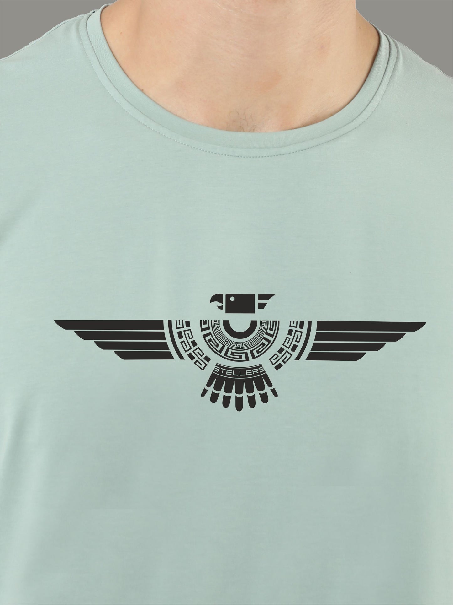 Ocean green Crew Neck T-Shirts Tribal Eagle