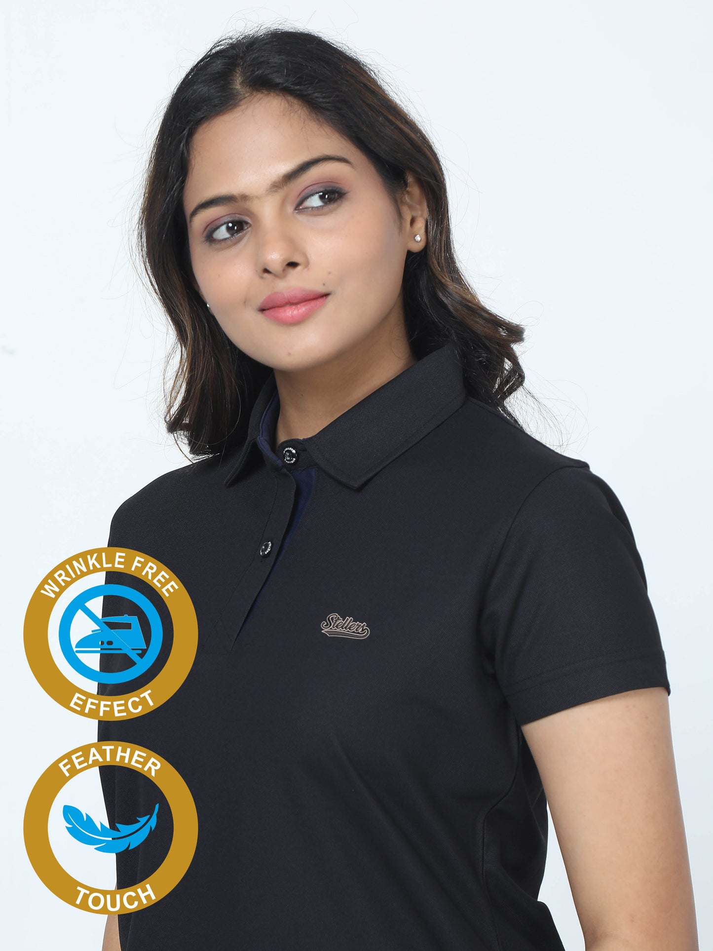 Black Women's Golf Polo T-Shirts