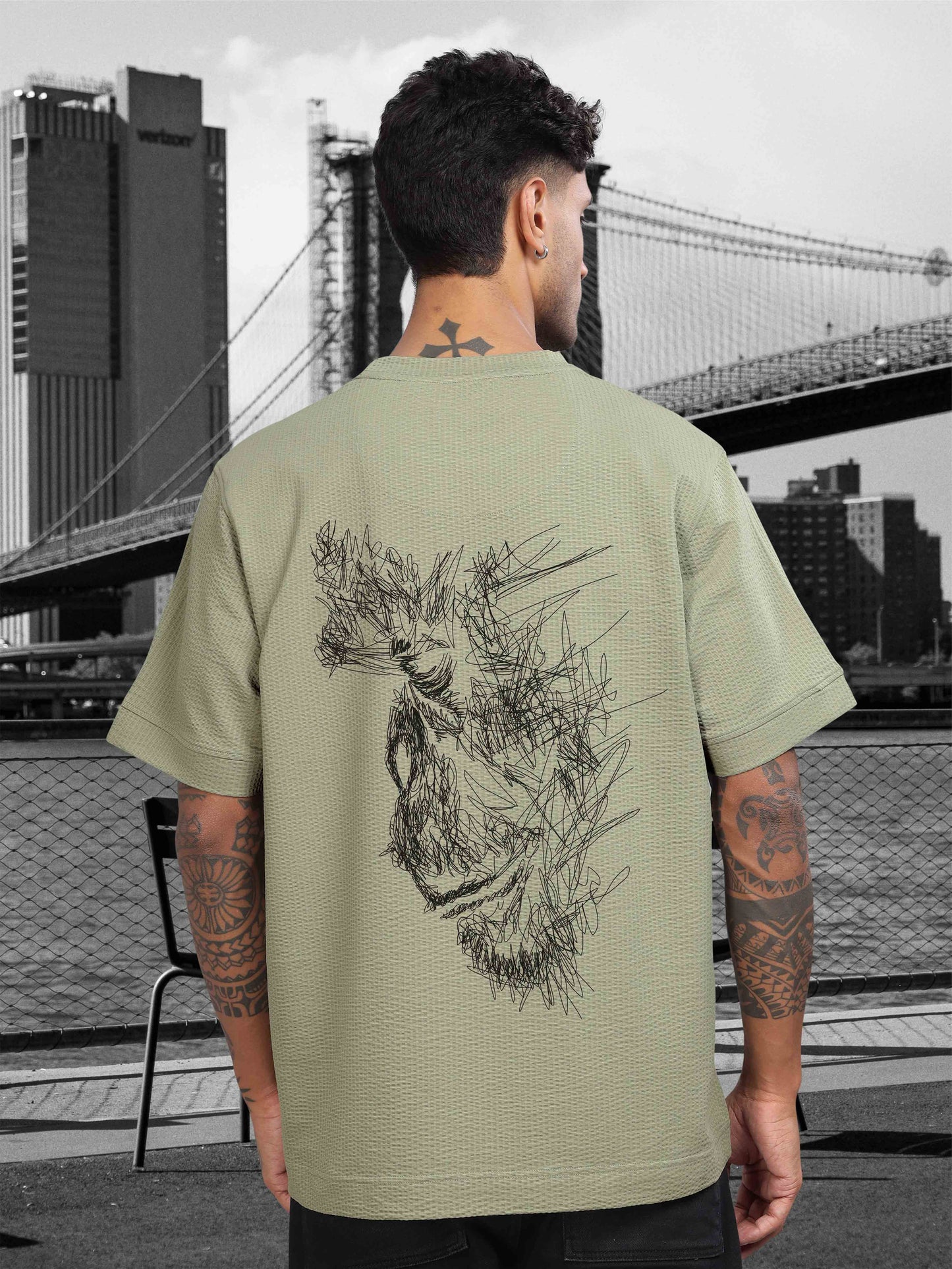 Moose Grey Men's Oversize T-Shirt