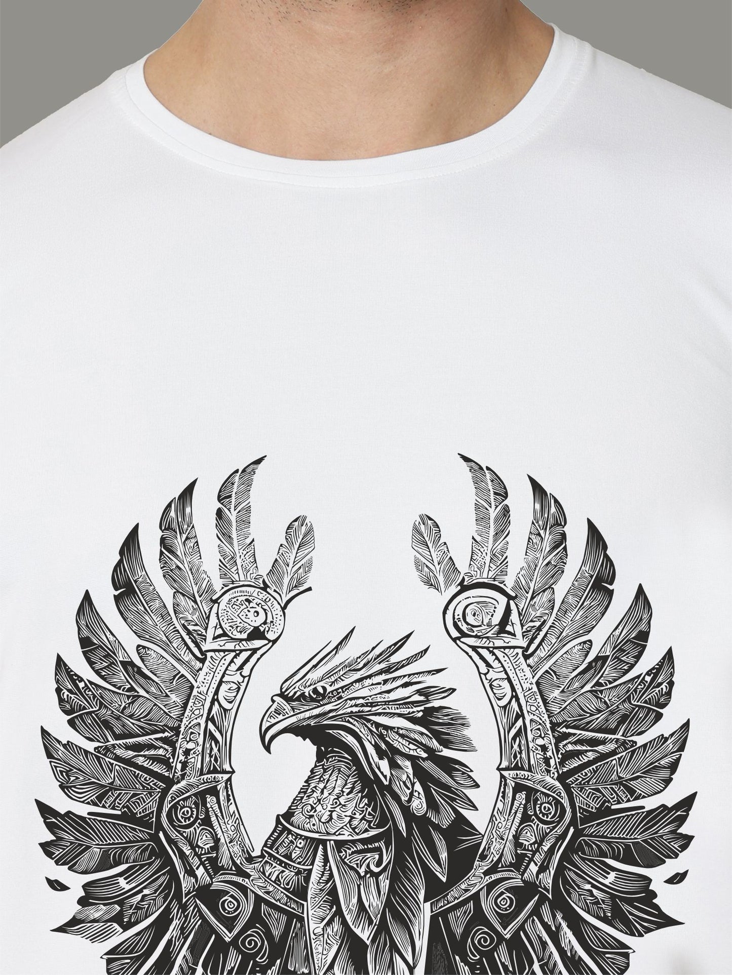 White Crew Neck T-Shirts Warrior