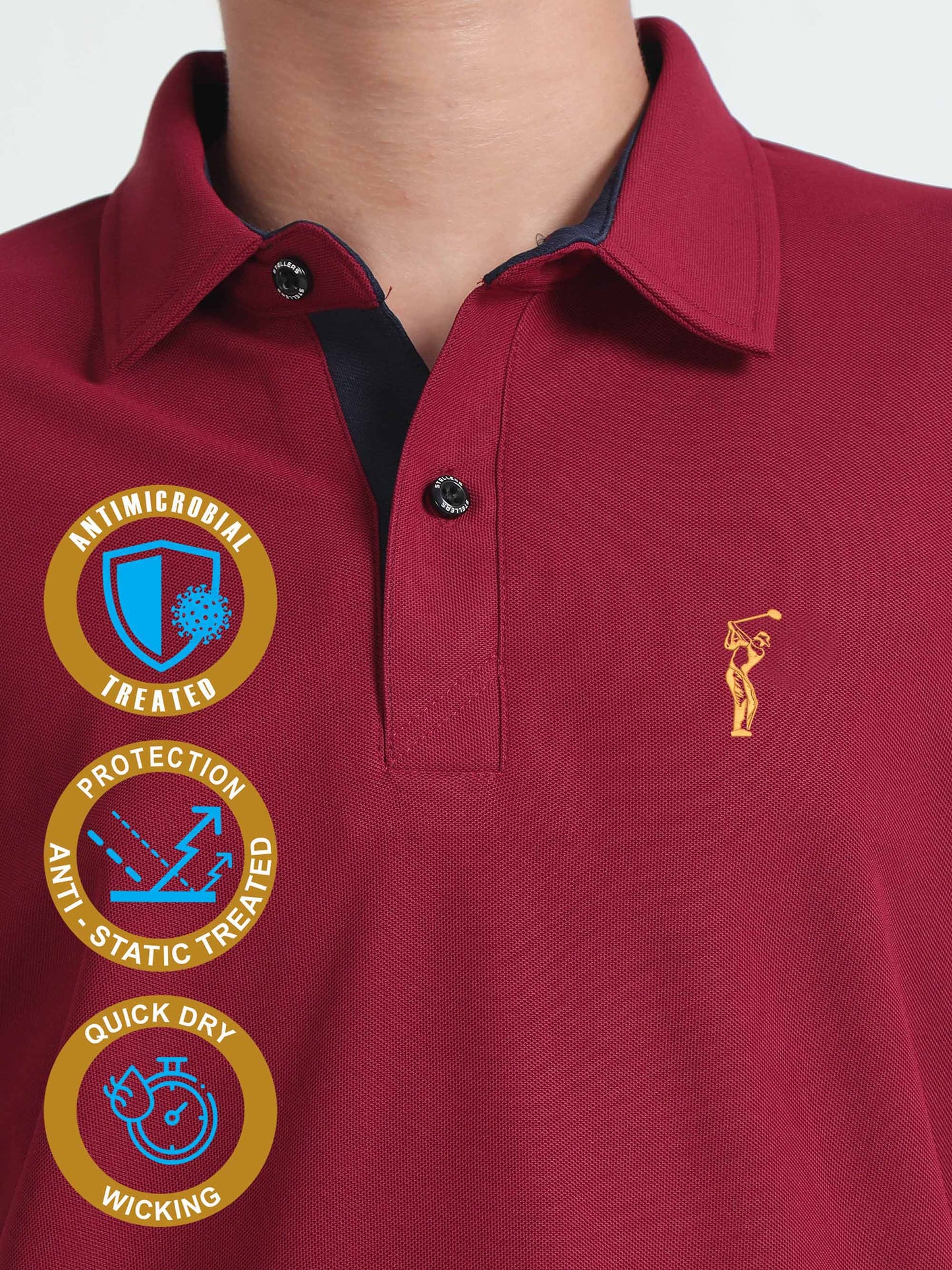 Maroon Premium Golf Polo T-Shirt