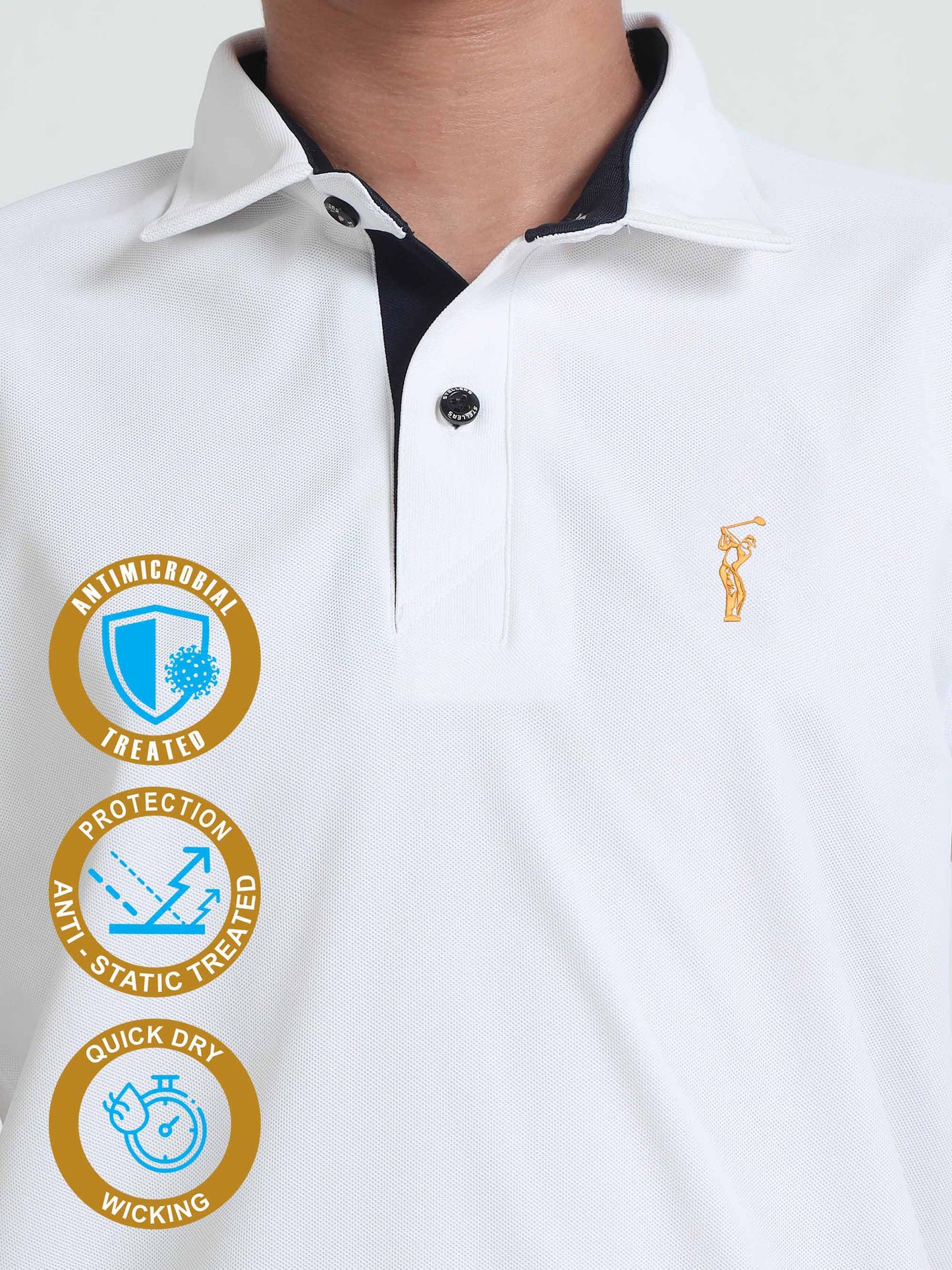 White Premium Golf Polo T-Shirt