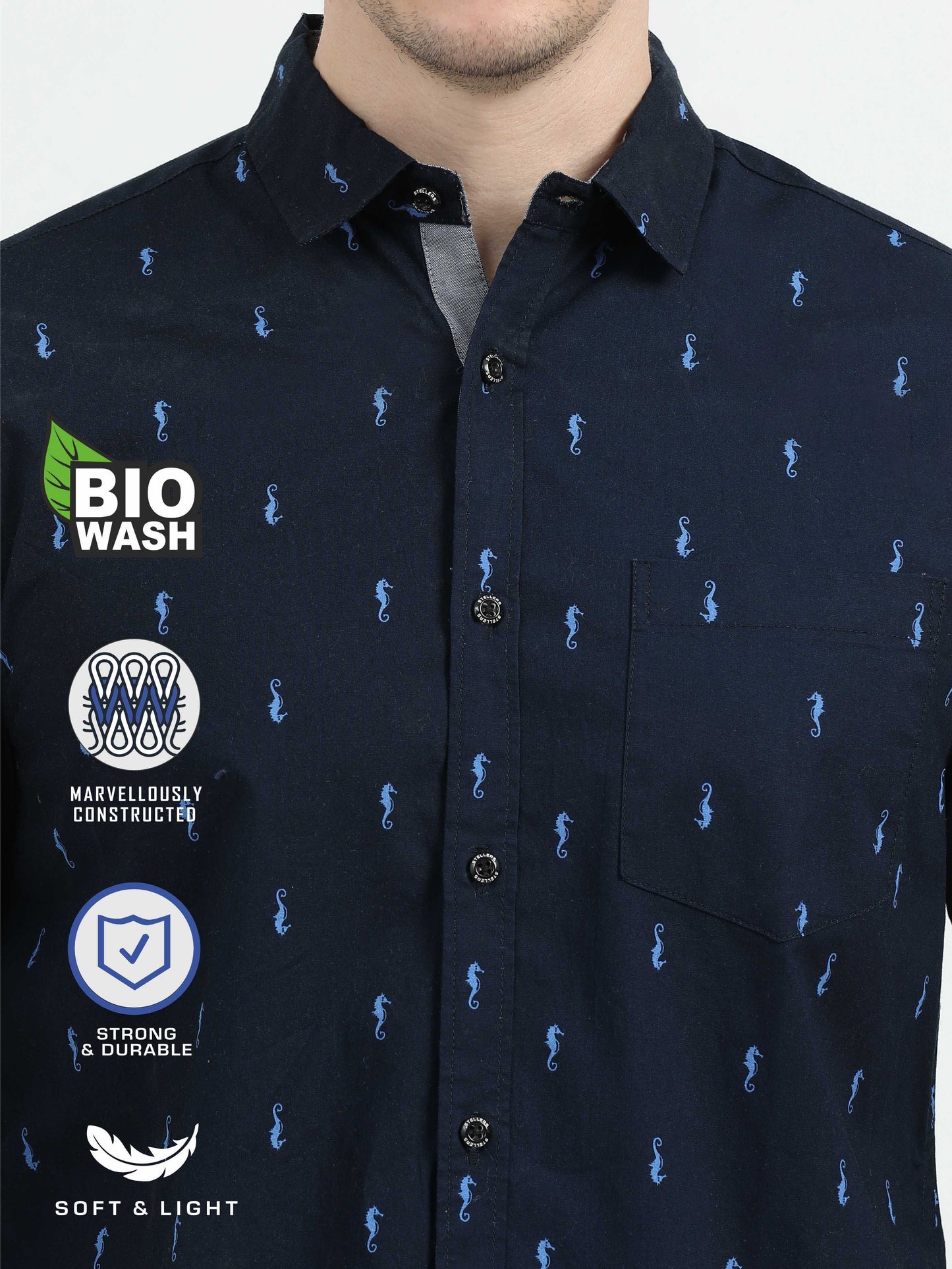 Navy Blue Premium Casual Shirt