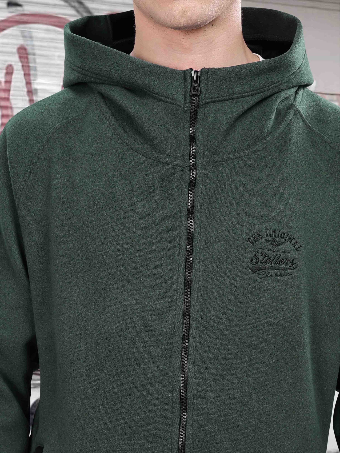 Bottle Green Men's Zipper Hoodie