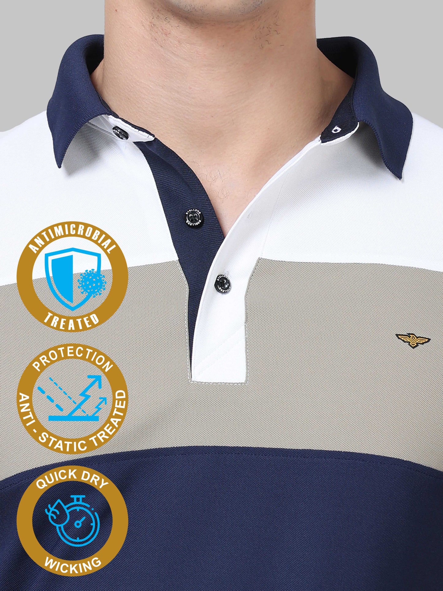 Center Panel Golf Polo T-Shirt