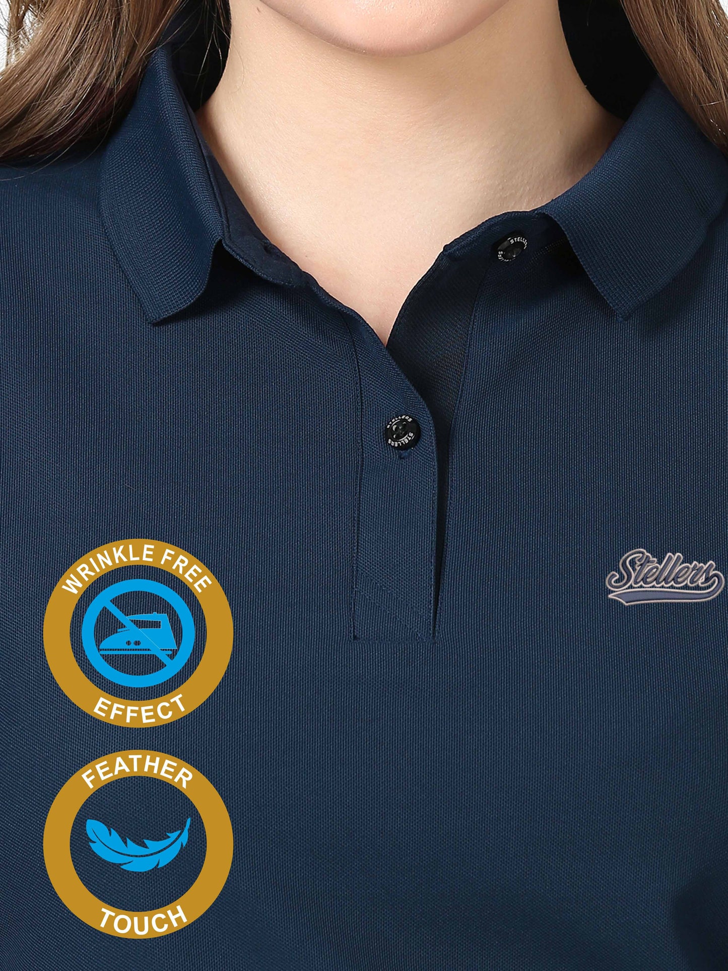 Navy Blue Women's Signature Golf Polo T-Shirts