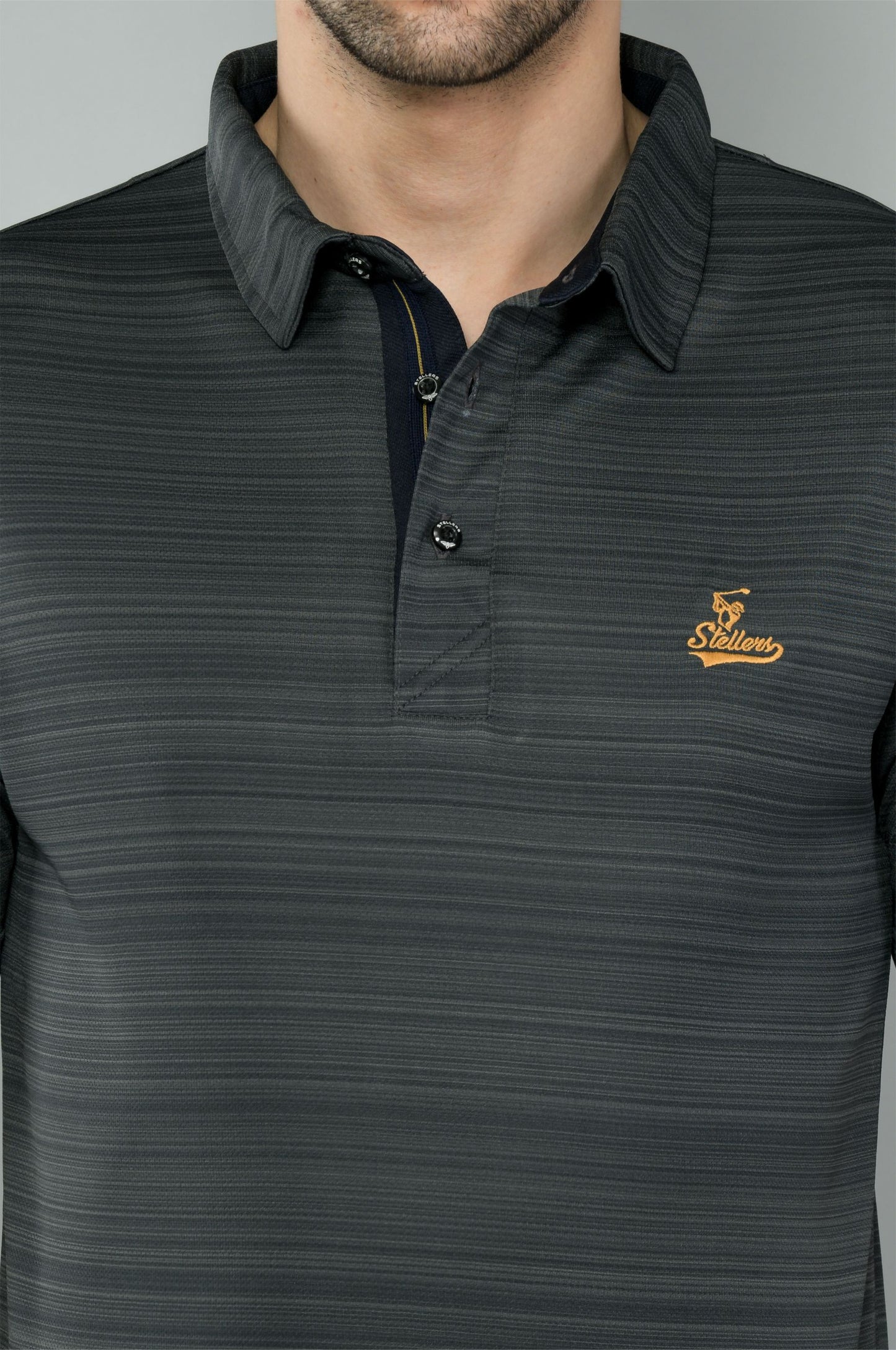 Black Barcode Weave Golf Polo T-Shirts