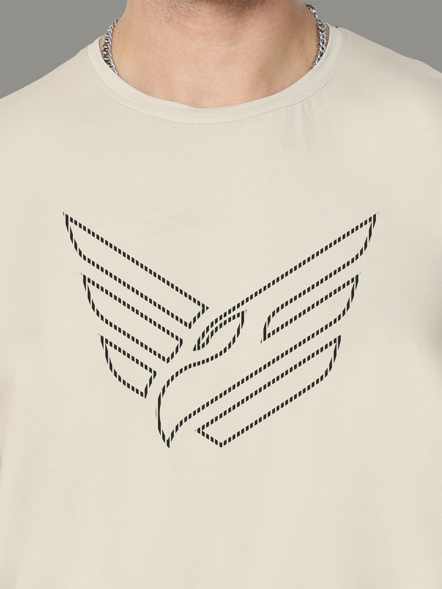 Moose Grey Crew Neck T-Shirts Dot Eagle