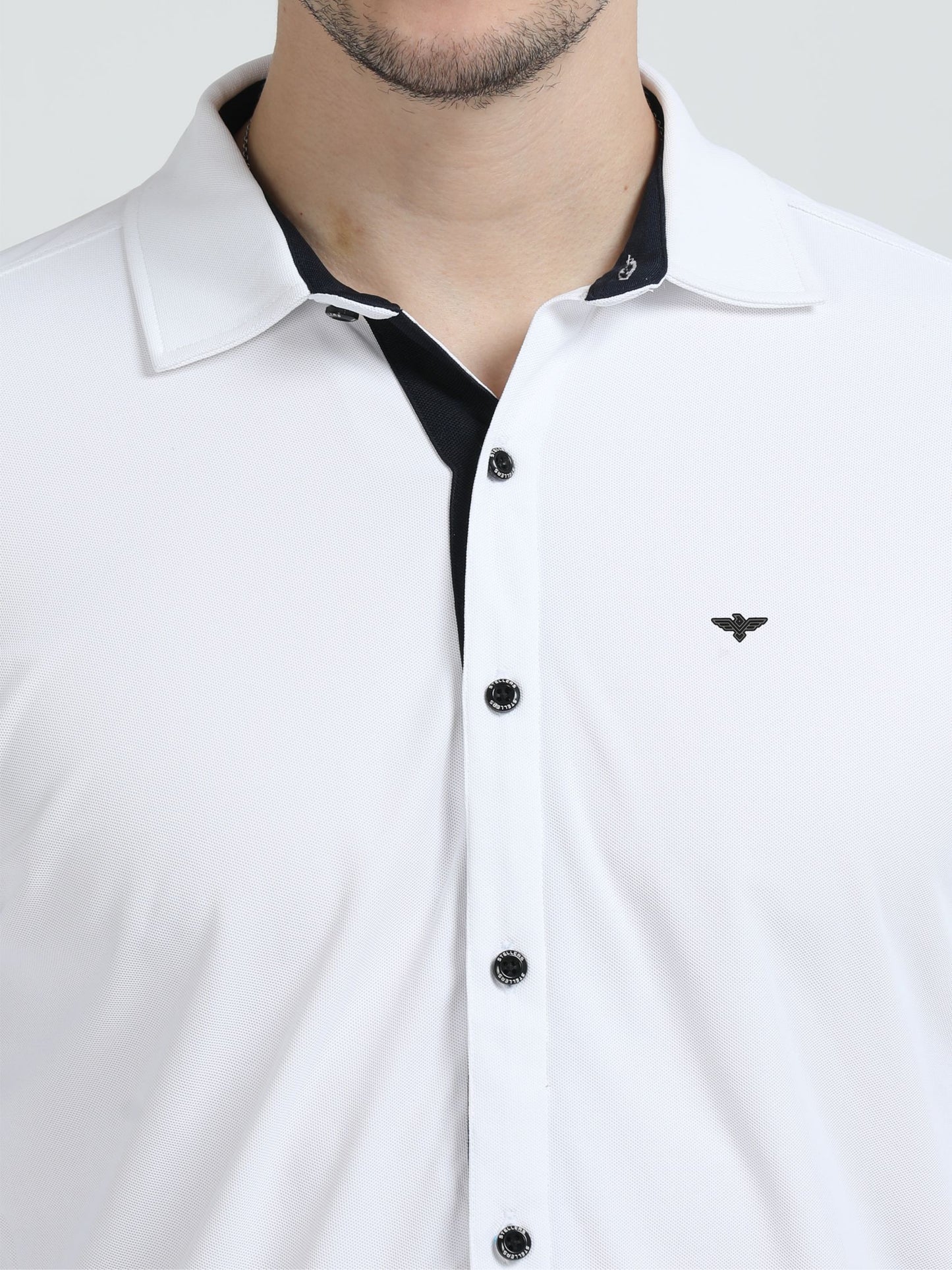 Stellers Men's Regular Fit Shirt | Fea-Shirts-White