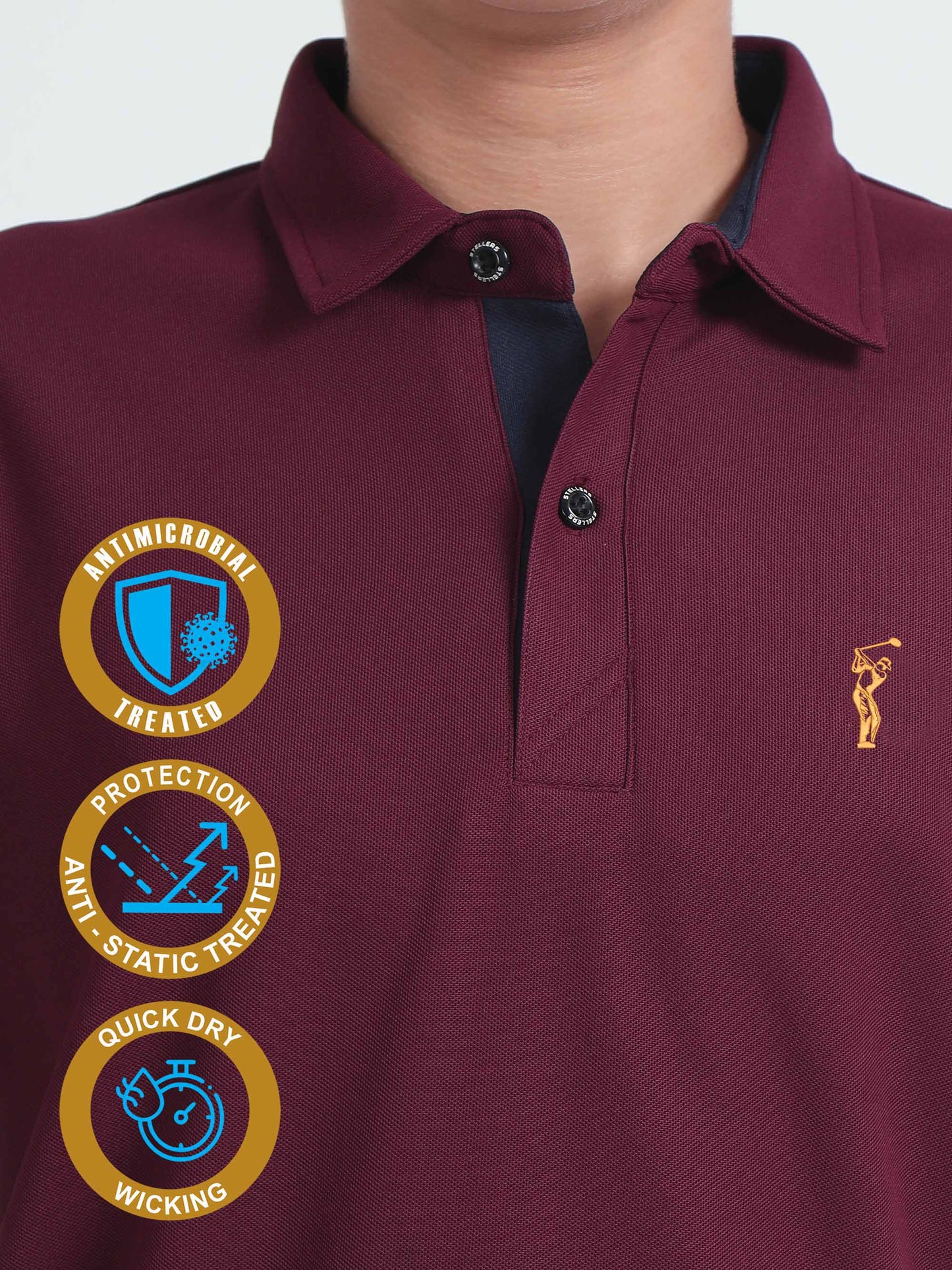 Wine Premium Golf Polo T-Shirt