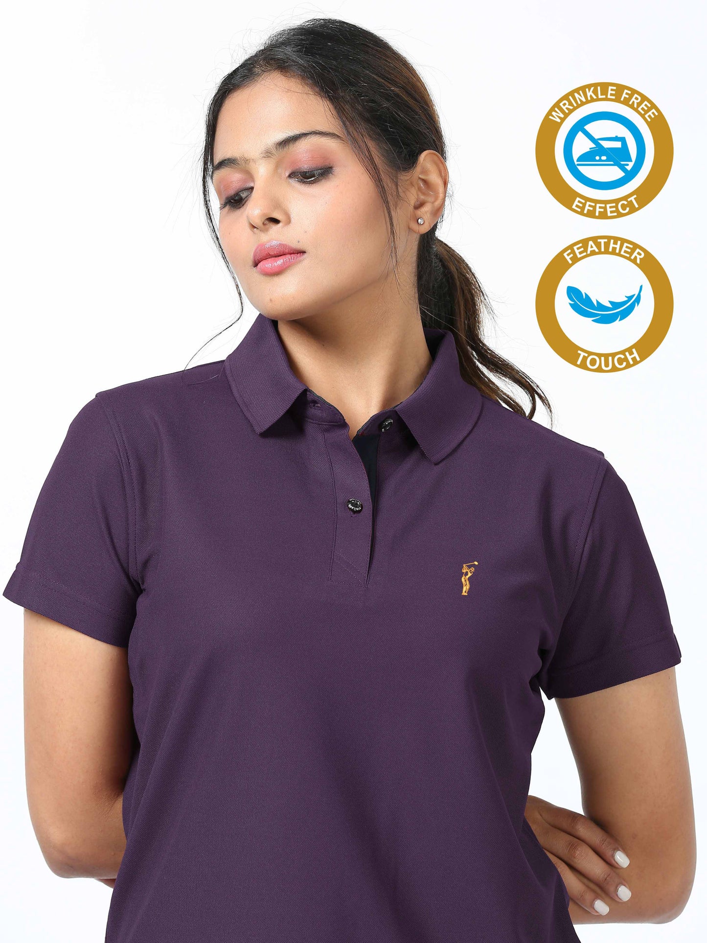 Black Current Women's Premium Golf Polo T-Shirt