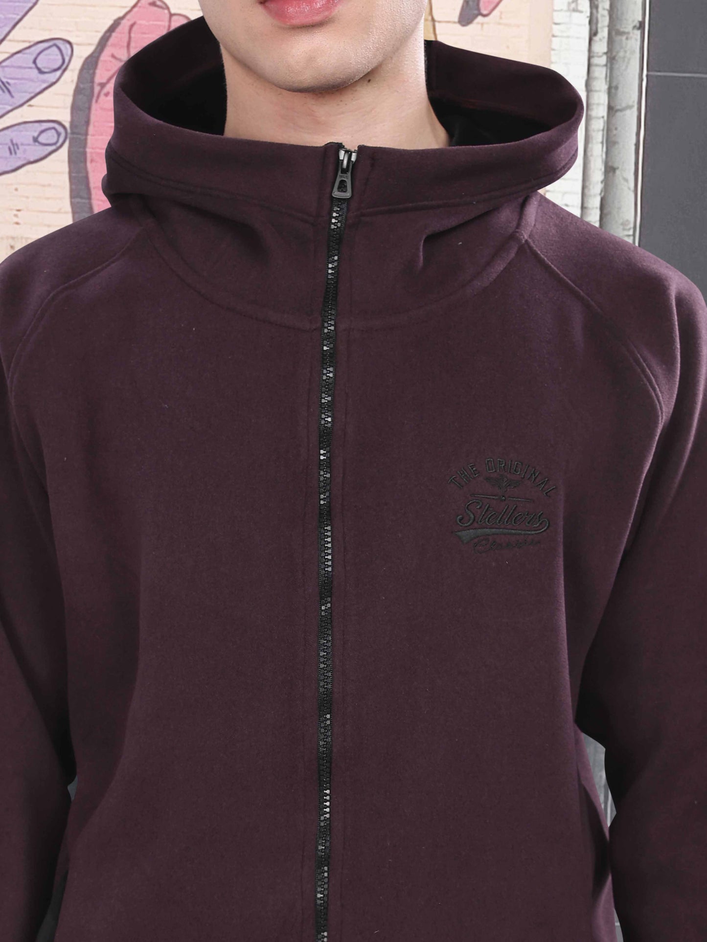 Wine Men's Zipper Hoodie