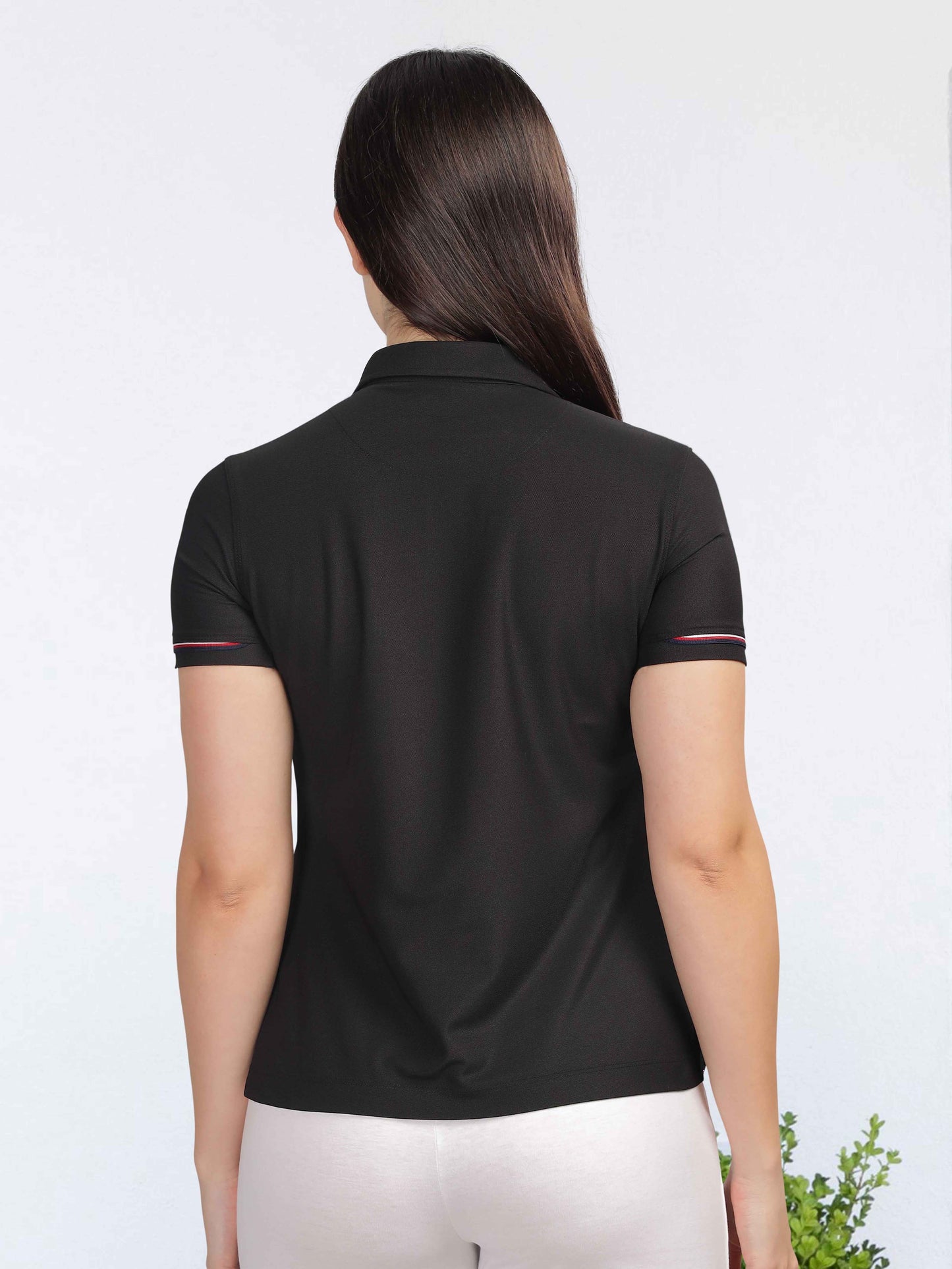 Black Women's Zipper Polos