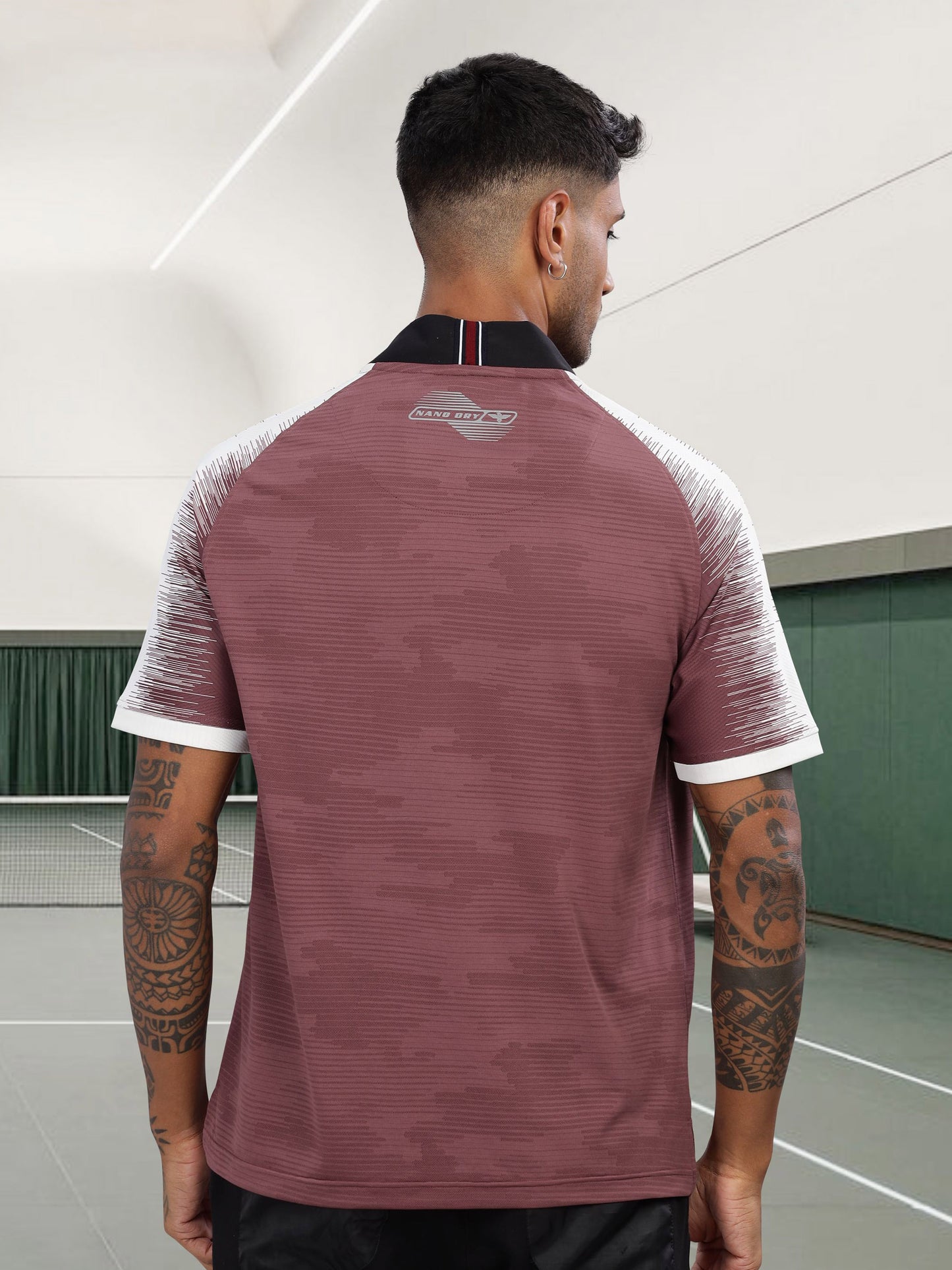 Mauve Mens Printed Active Wear T-Shirt