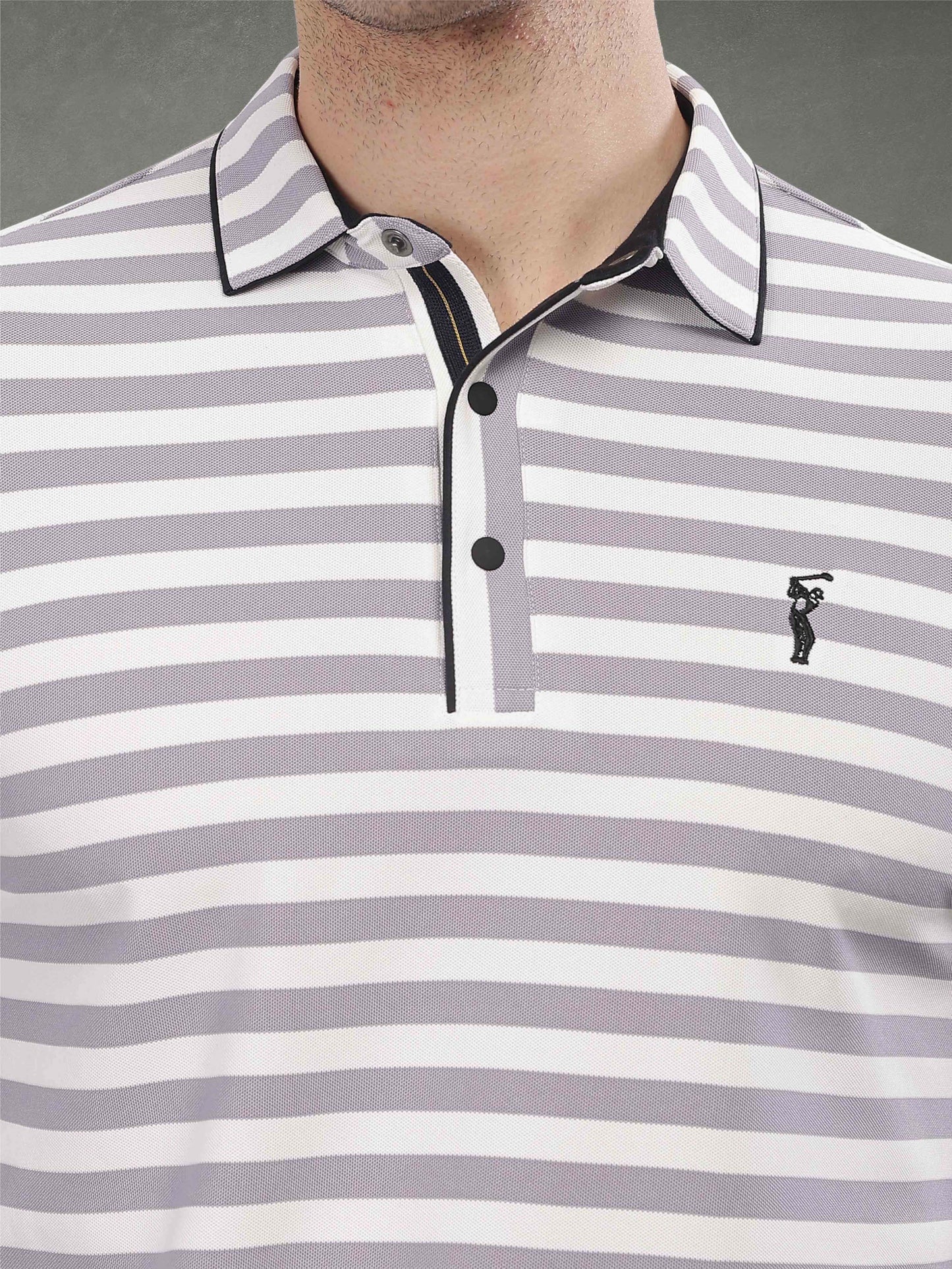 Purple Men's Stripes Polo T-Shirt