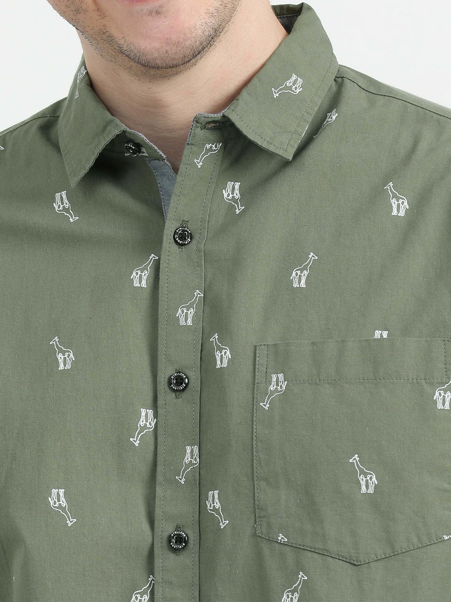 Olive Green Premium Casual Shirt