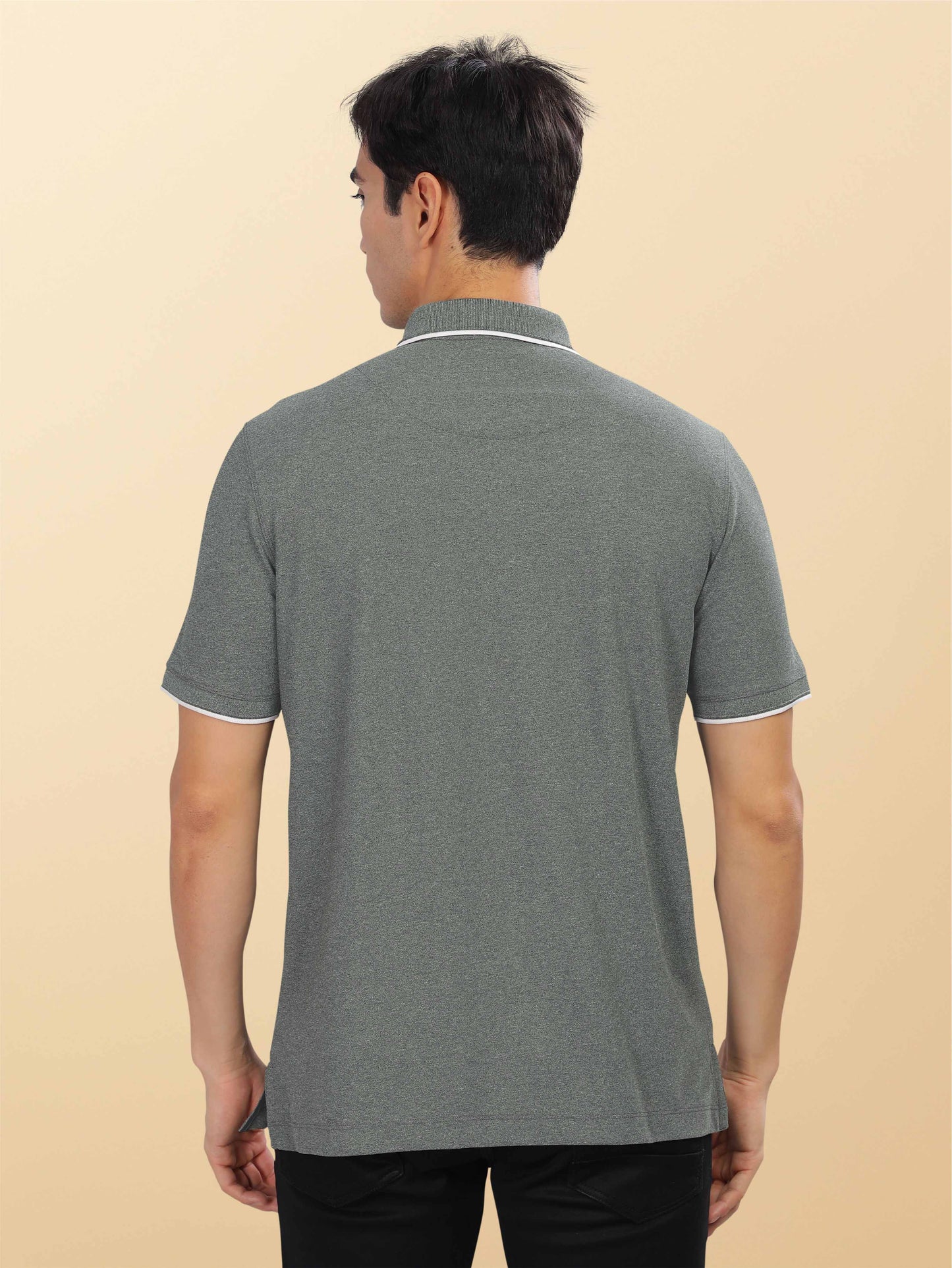 Charcol Grey Tipping Polo Shirt