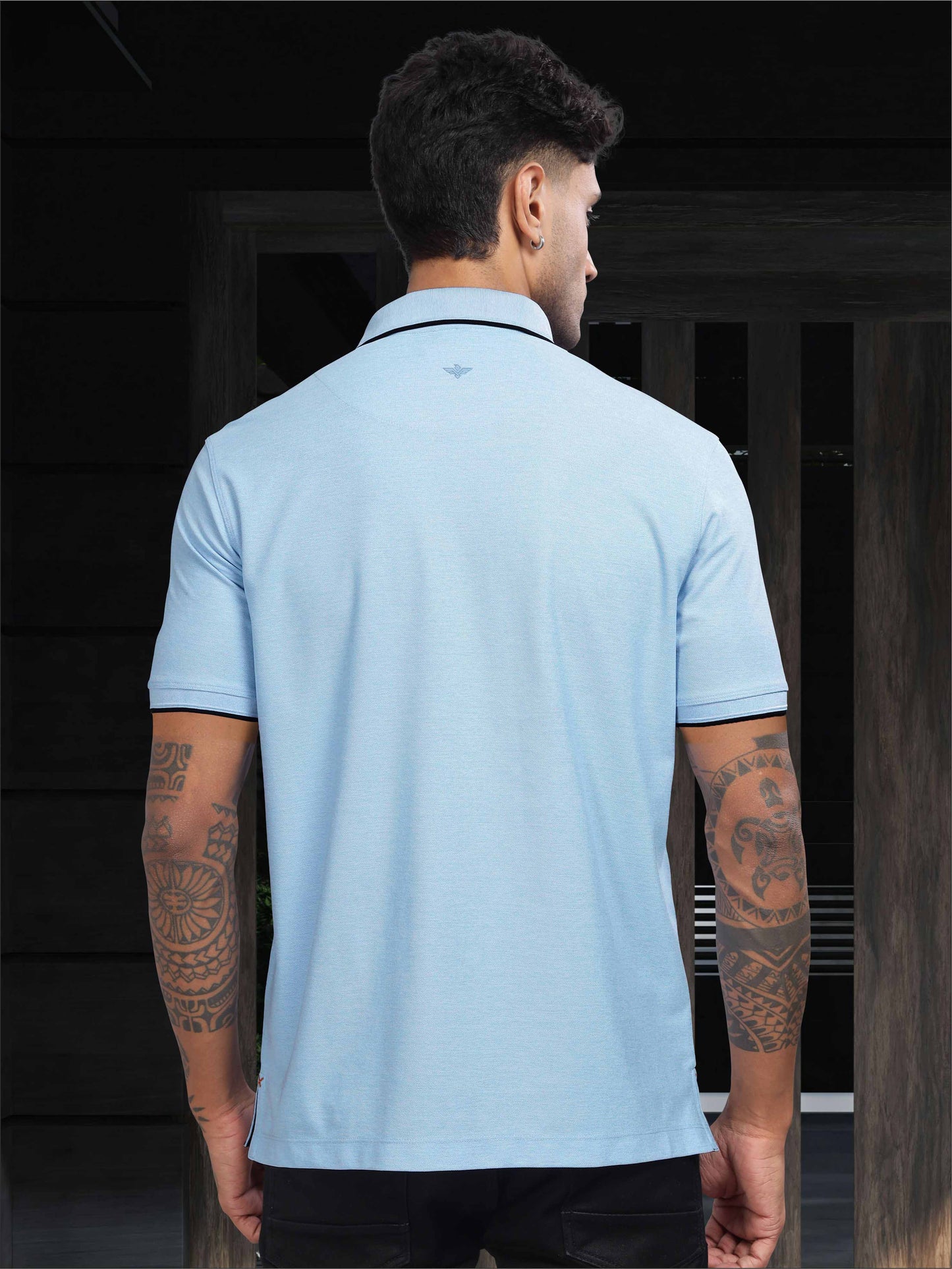 Sky Blue Tipping Polo Shirt